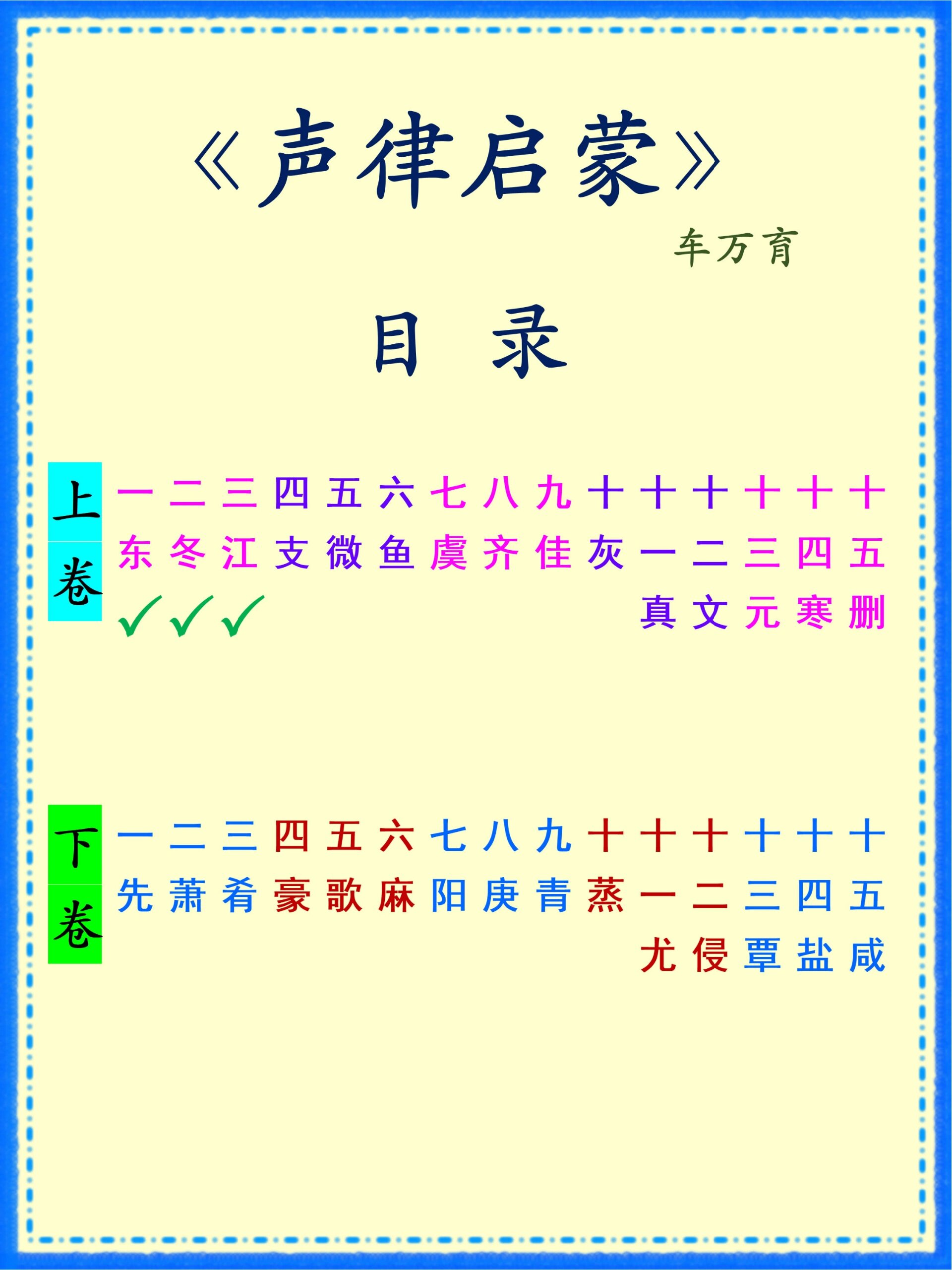 《声律启蒙》上卷 ①②③ | 带拼音
