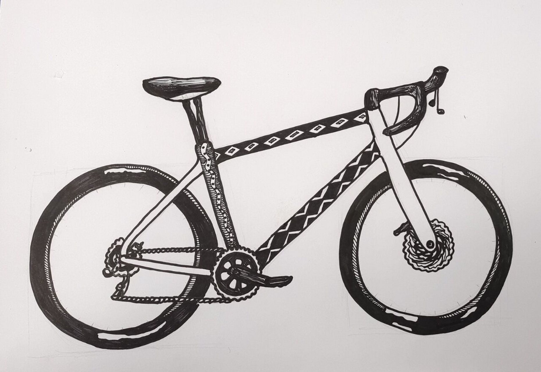 自行车线描 作品图片