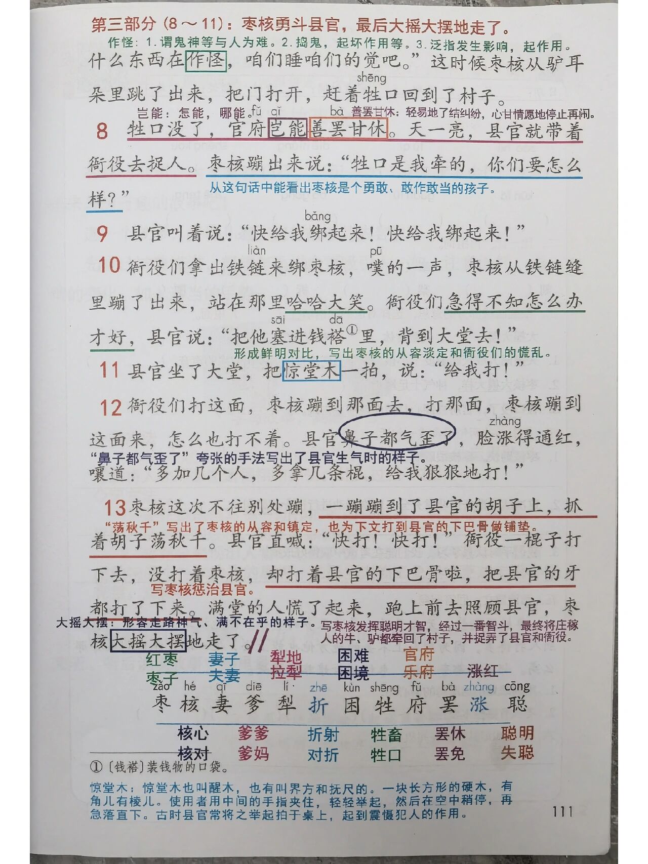 三年级下册语文笔记28枣核