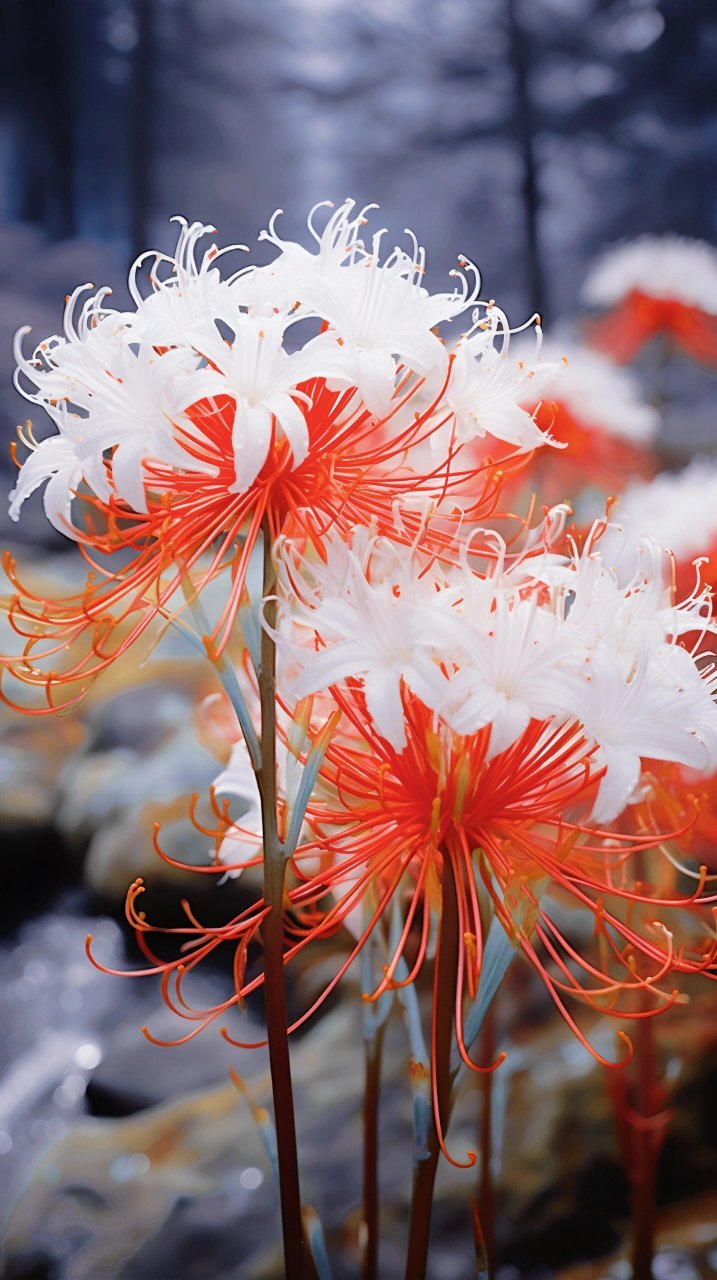 彼岸花 彼岸花又称为"忘情花",分为红色,白色,花开彼岸,莫问归期.