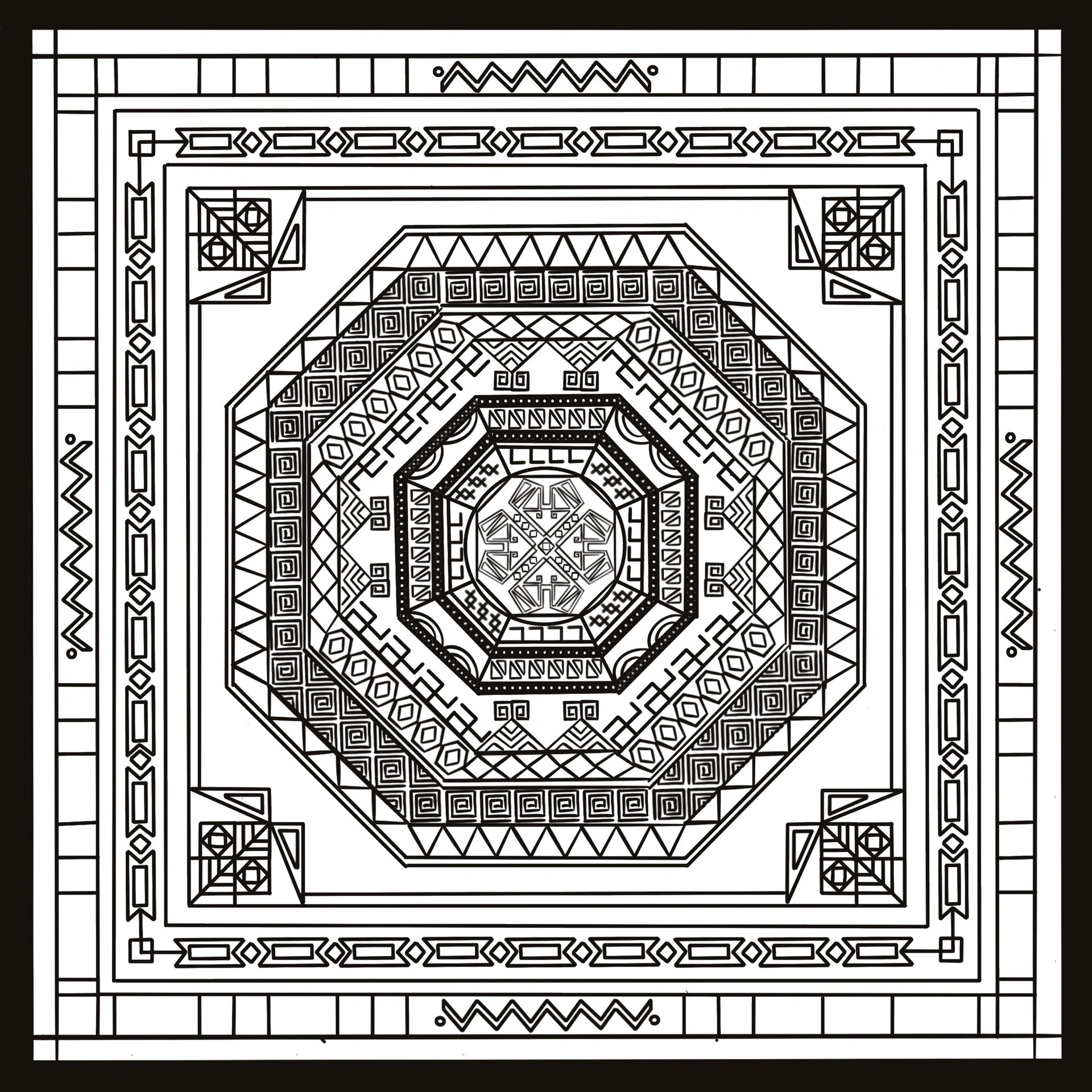 西兰卡普线稿来啦