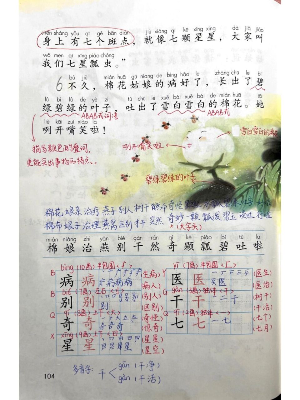 棉花姑娘生字图片