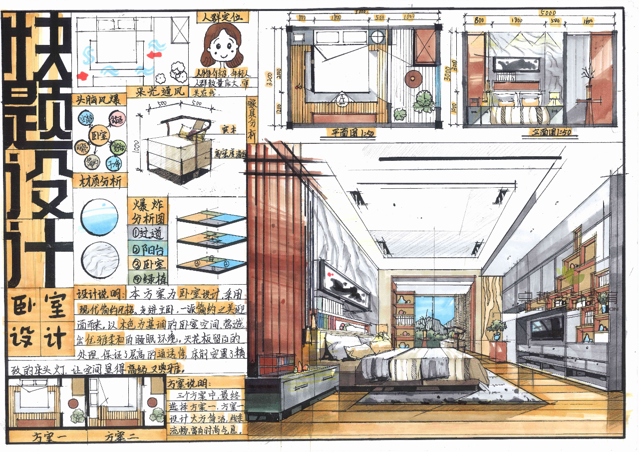 专升本|卧室设计|快题设计