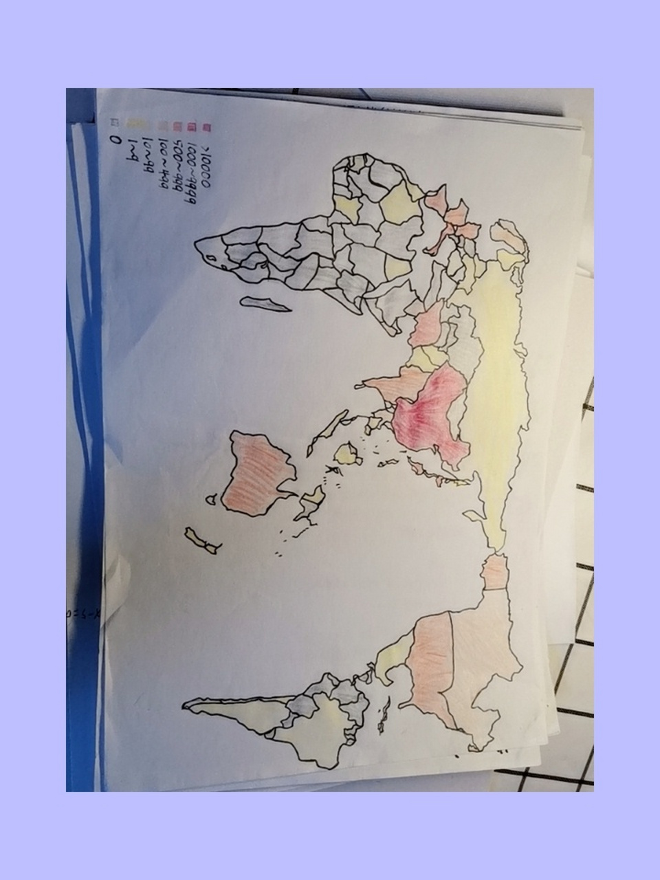 七年级八年级世界地图绘画手抄报