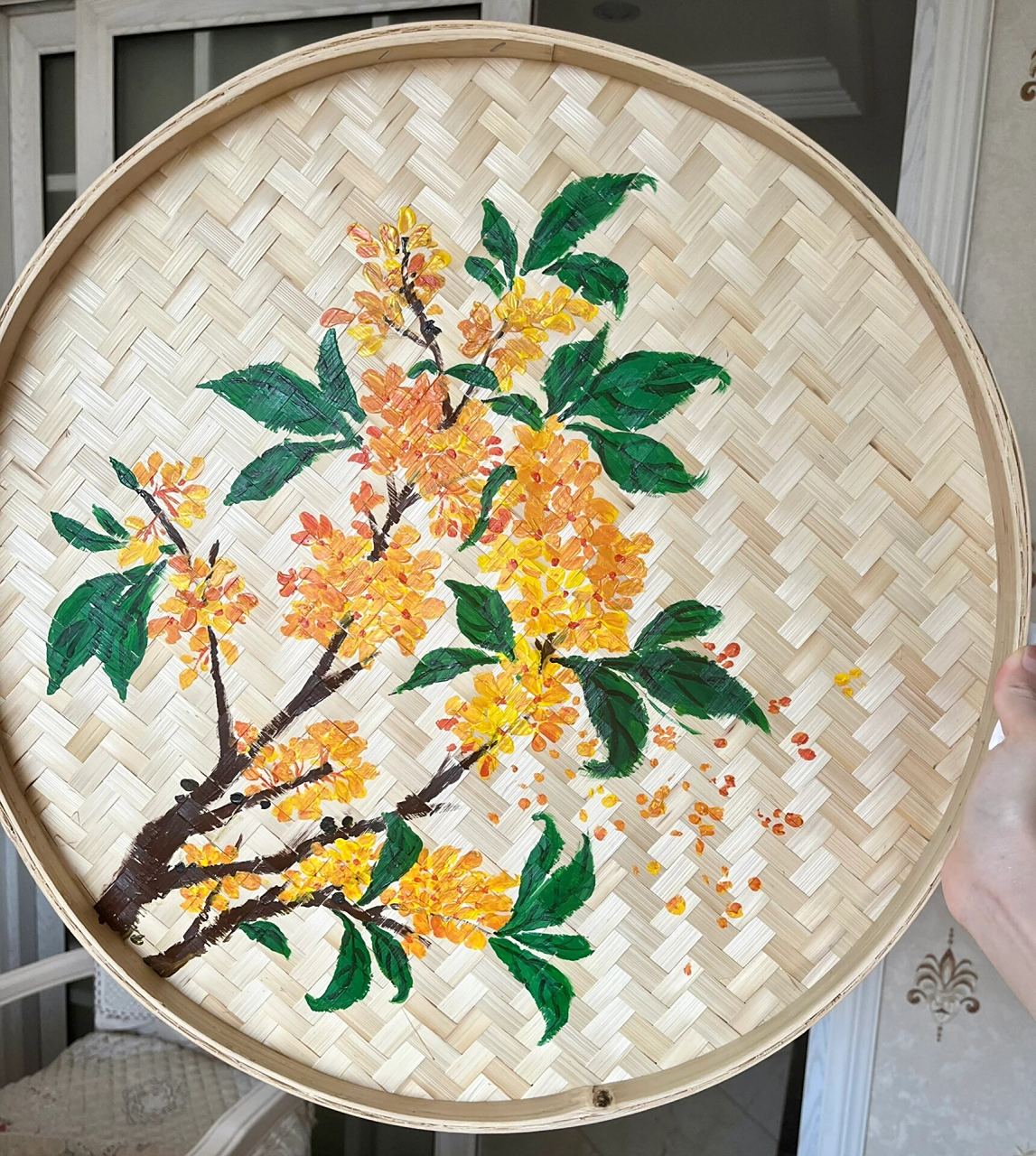 手绘簸箕画—环创