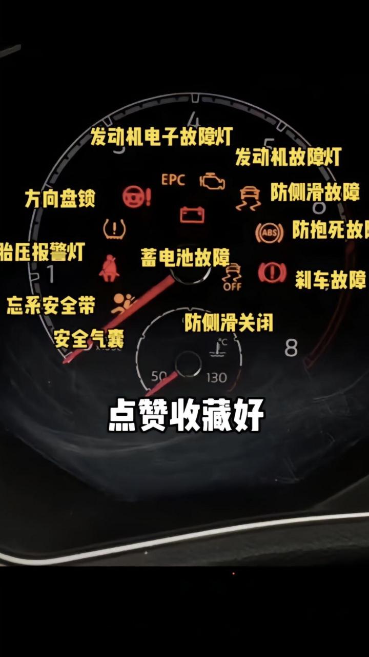 仪表盘部分故障灯图解.