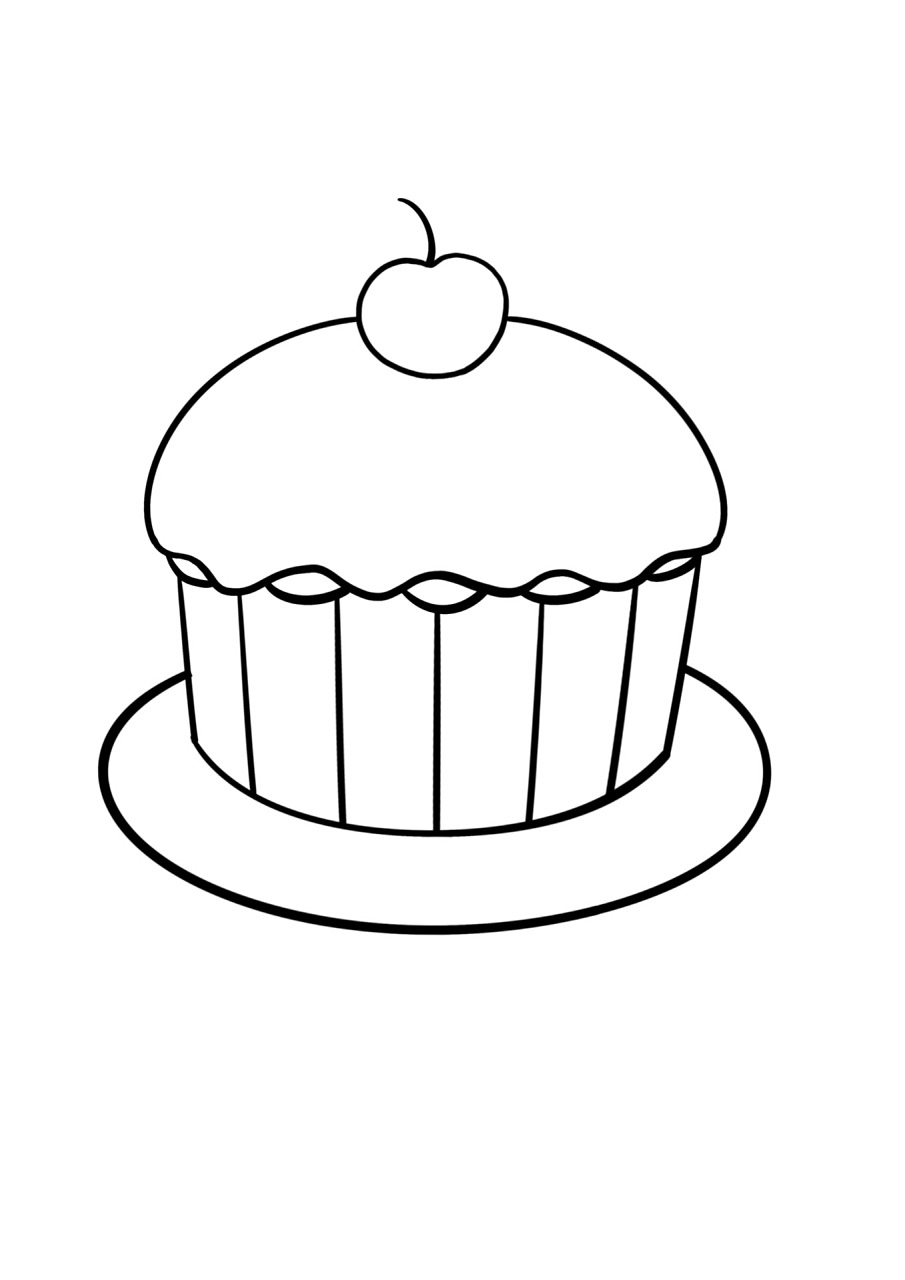 简笔画教程分享 纸杯小蛋糕