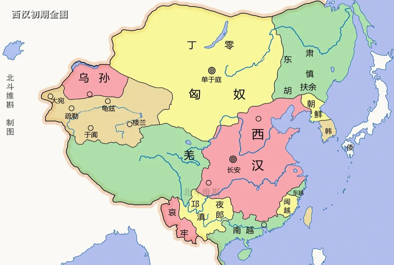 汉朝地图变化图片