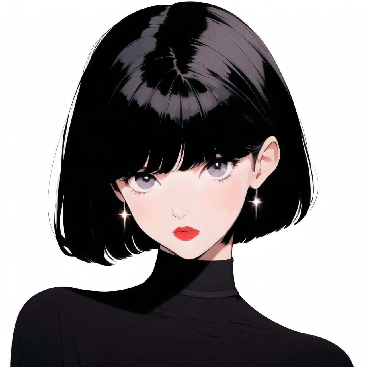 旧漫头像|厌世脸短发甜酷女孩