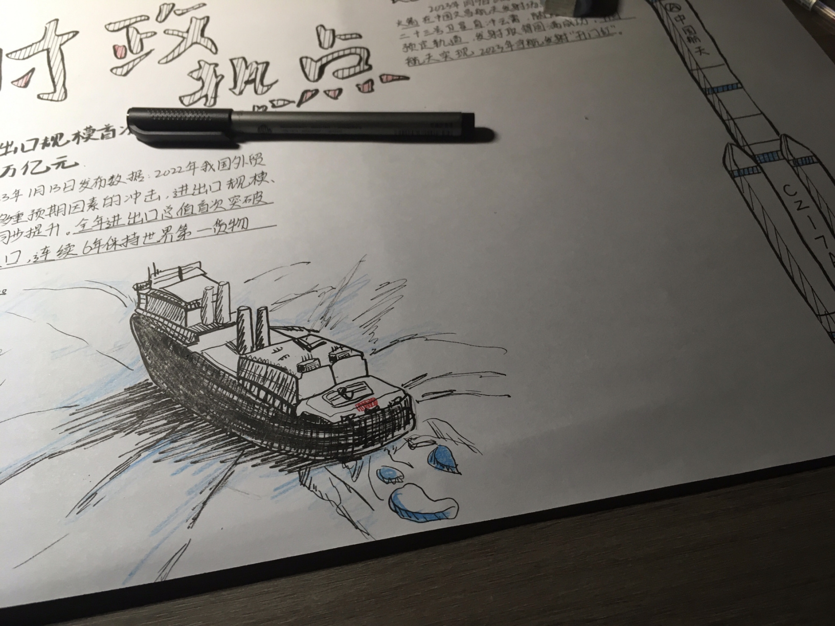 2023一月时政热点手抄报