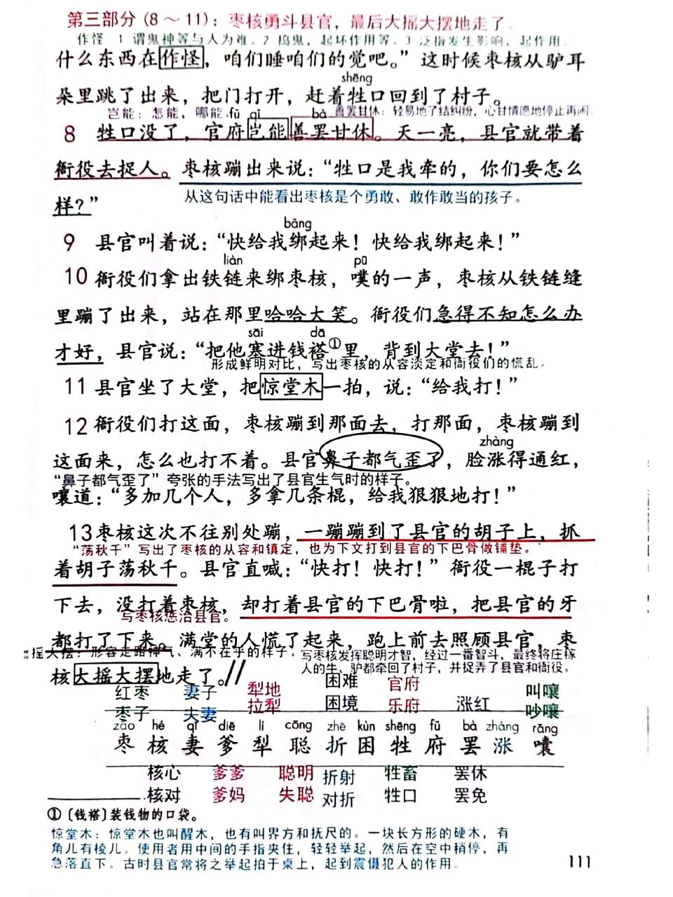 三年级语文下册28枣核的课堂笔记