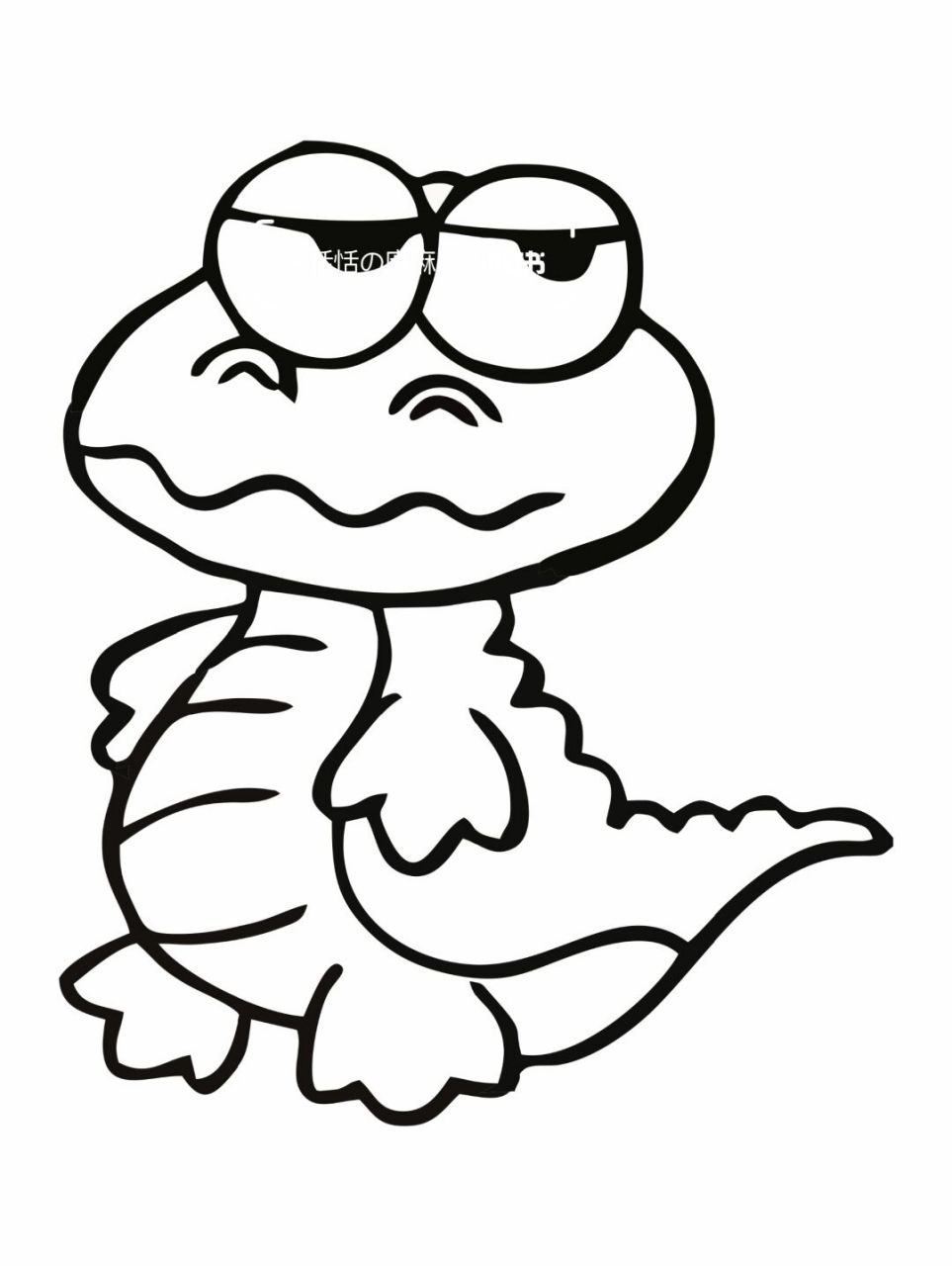 鳄鱼简笔画,直接打印涂色素材 鳄鱼是一种变温动物,卵生动物.