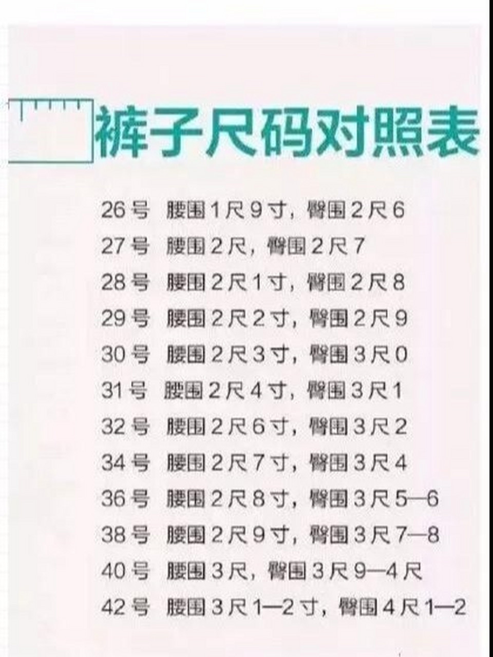 服装尺码对照表,必须收藏! 服装尺码对照表,必须收藏!