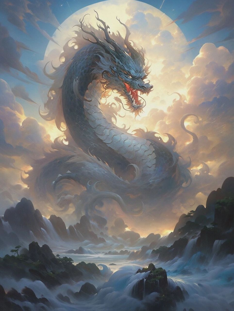 沧海蛟龙       "沧海"指的是广阔的海洋,而"蛟龙"则是古代神话中的