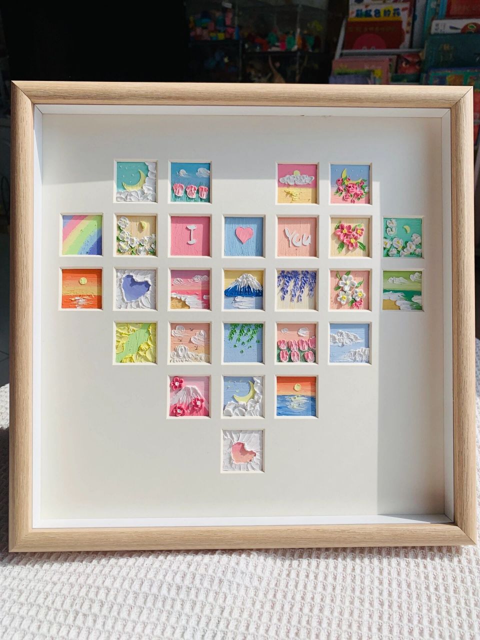 爱心相框|油画棒礼物