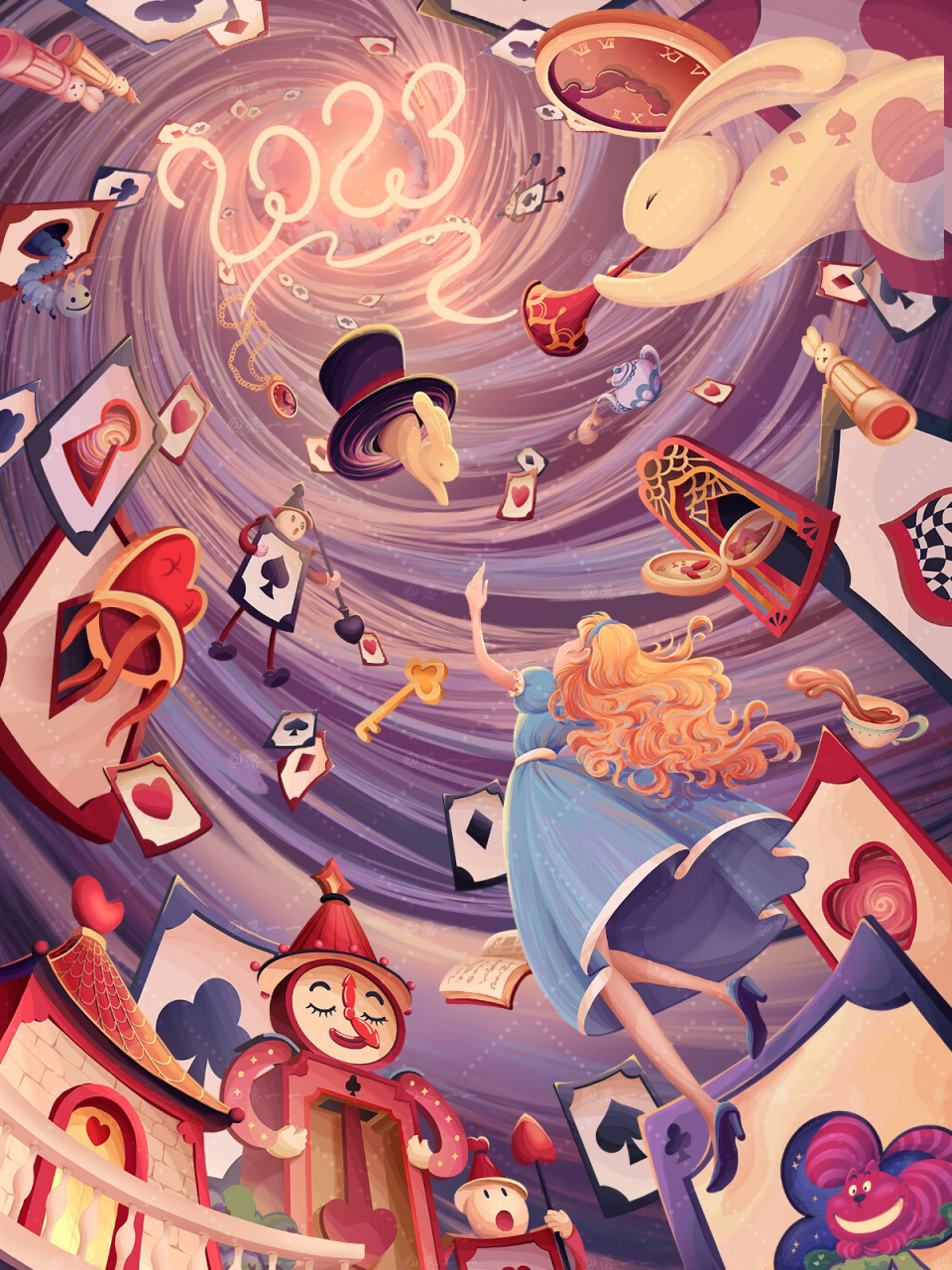 送你一张新年壁纸|爱丽丝梦游仙境 其实是给女鹅画的一张拼图,正好有