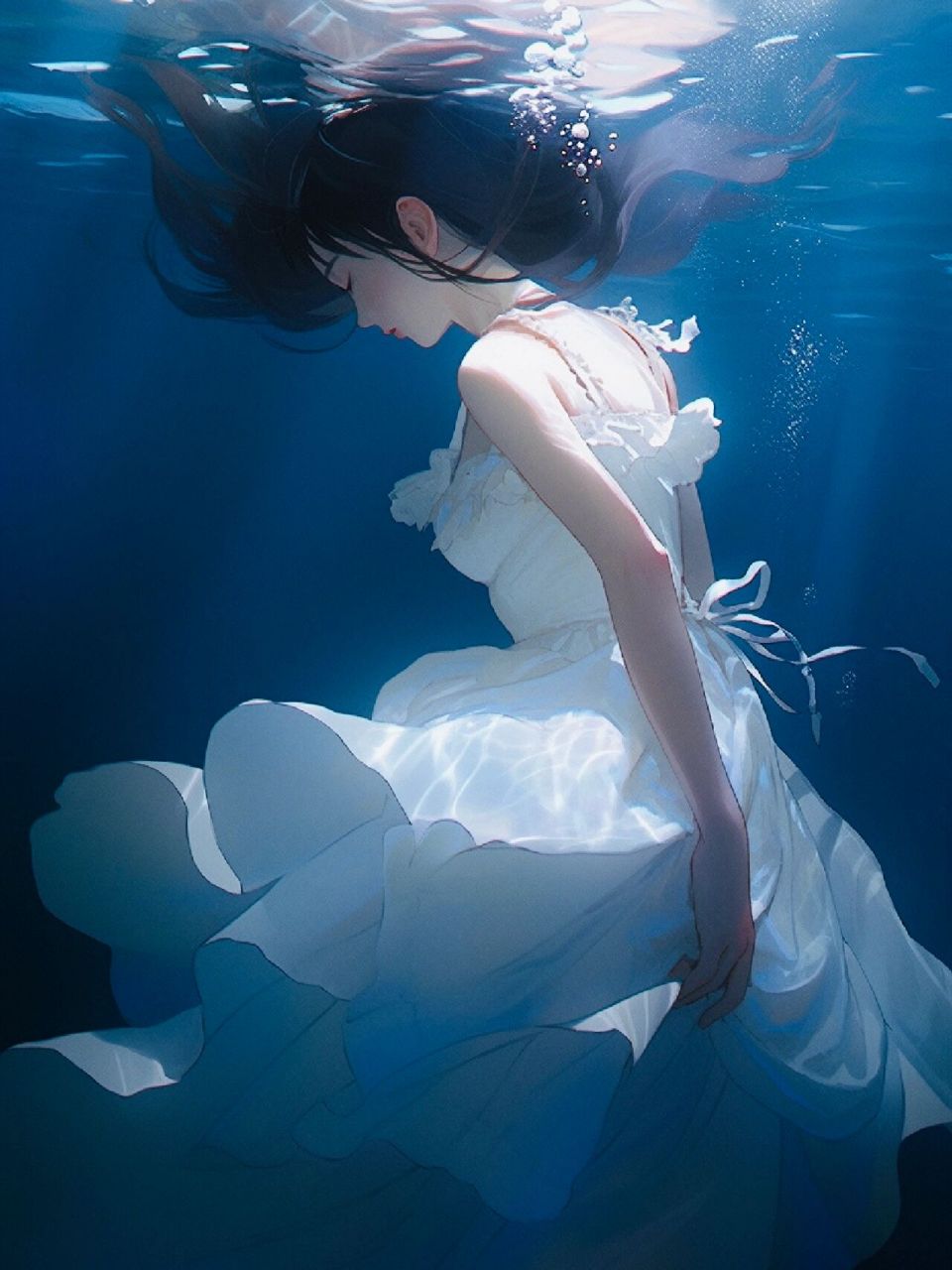 midjourney每日练习(5) 没有准备去海边的小情侣,分享一组水下情头