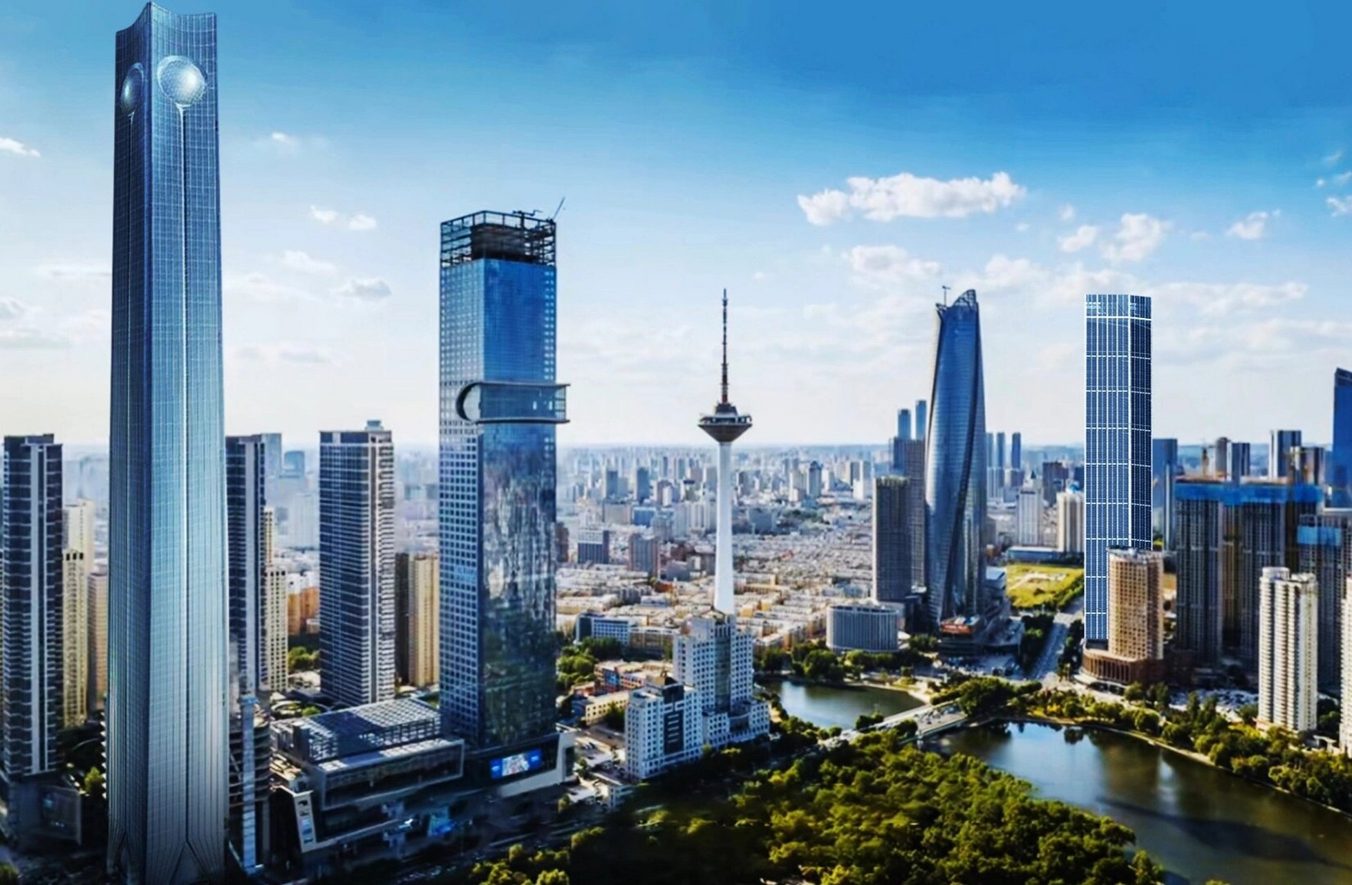 沈阳青年公园cbd 期待整体完工的样子