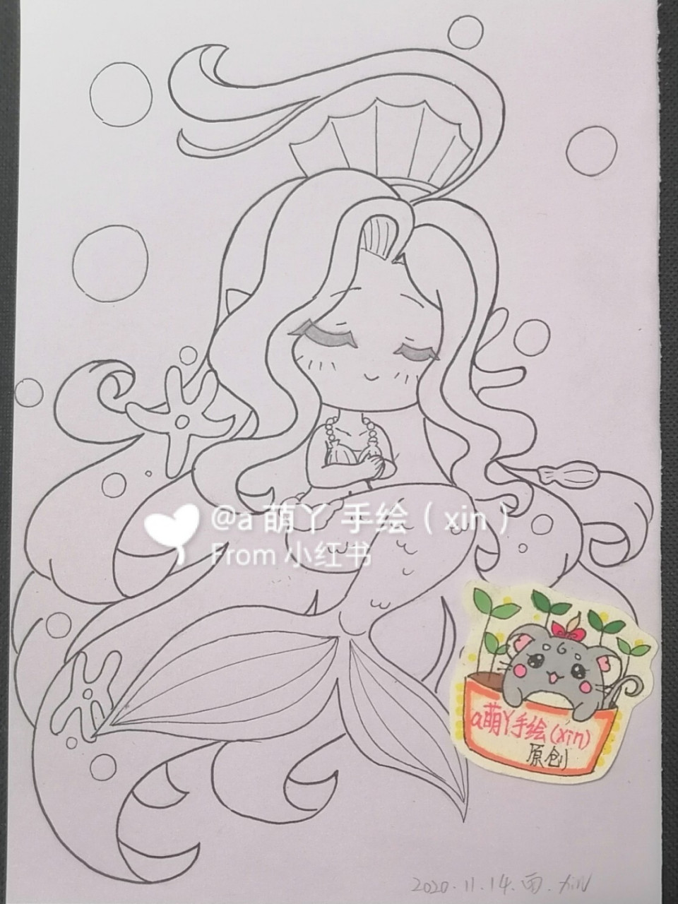 迷你世界美人鱼原创手绘简笔画画的日常头像 原创迷你世界q版皮肤集合