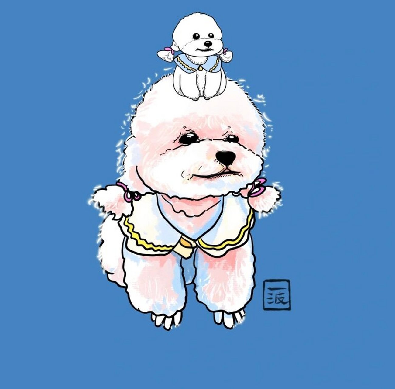 小狗手绘画像plog 感谢一波老师