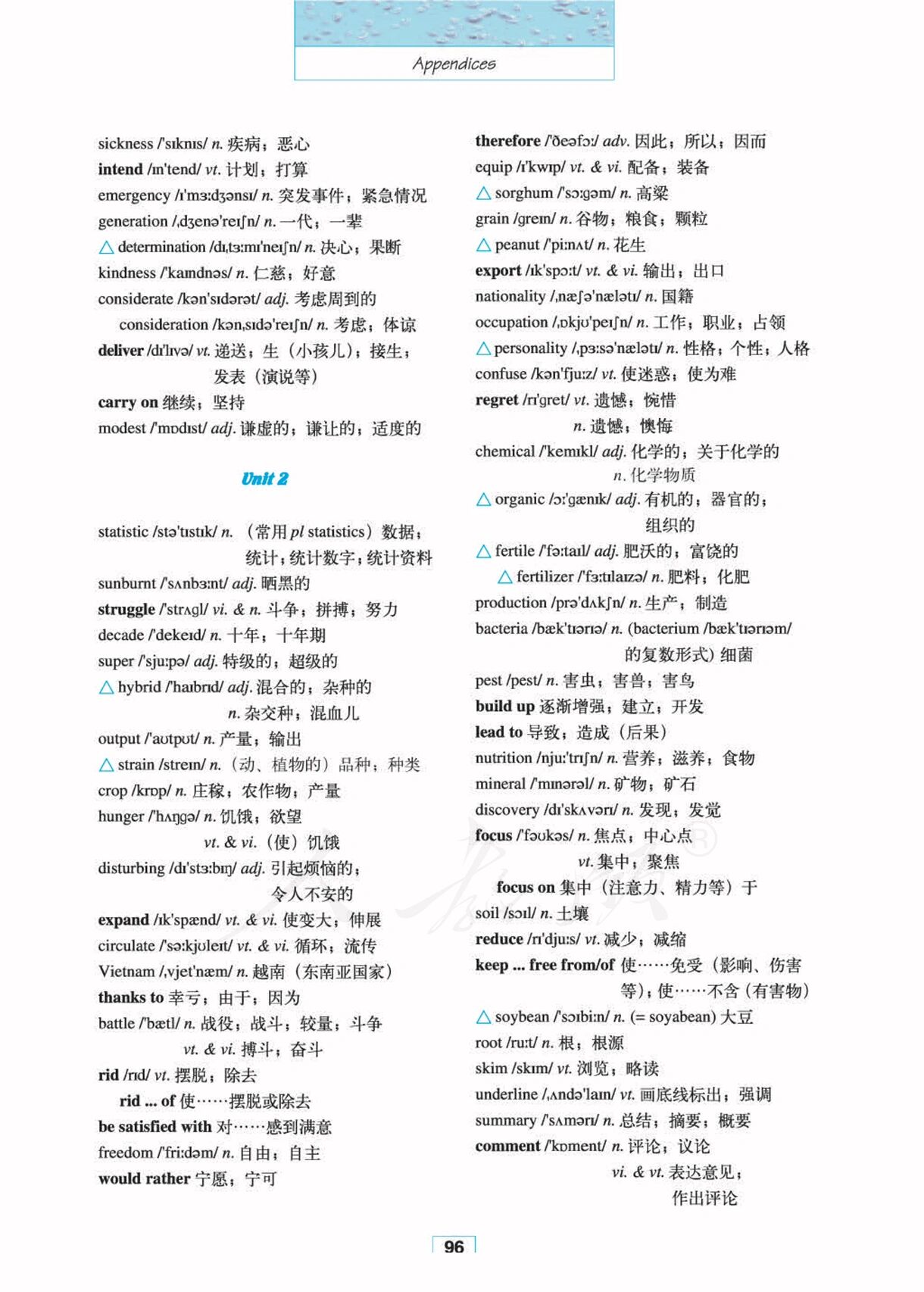 高中英语必修4单词表图片