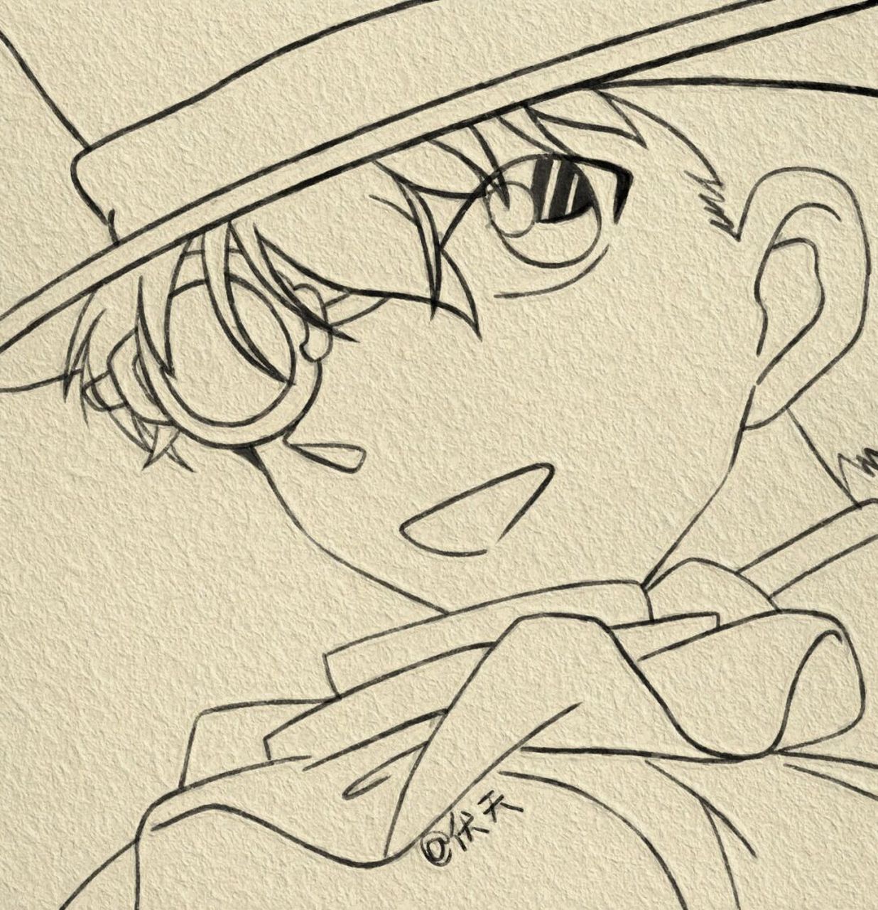 怪盗基德简笔画‖(44) #简笔画# #寻找小红书绘画大神# #画画的日常