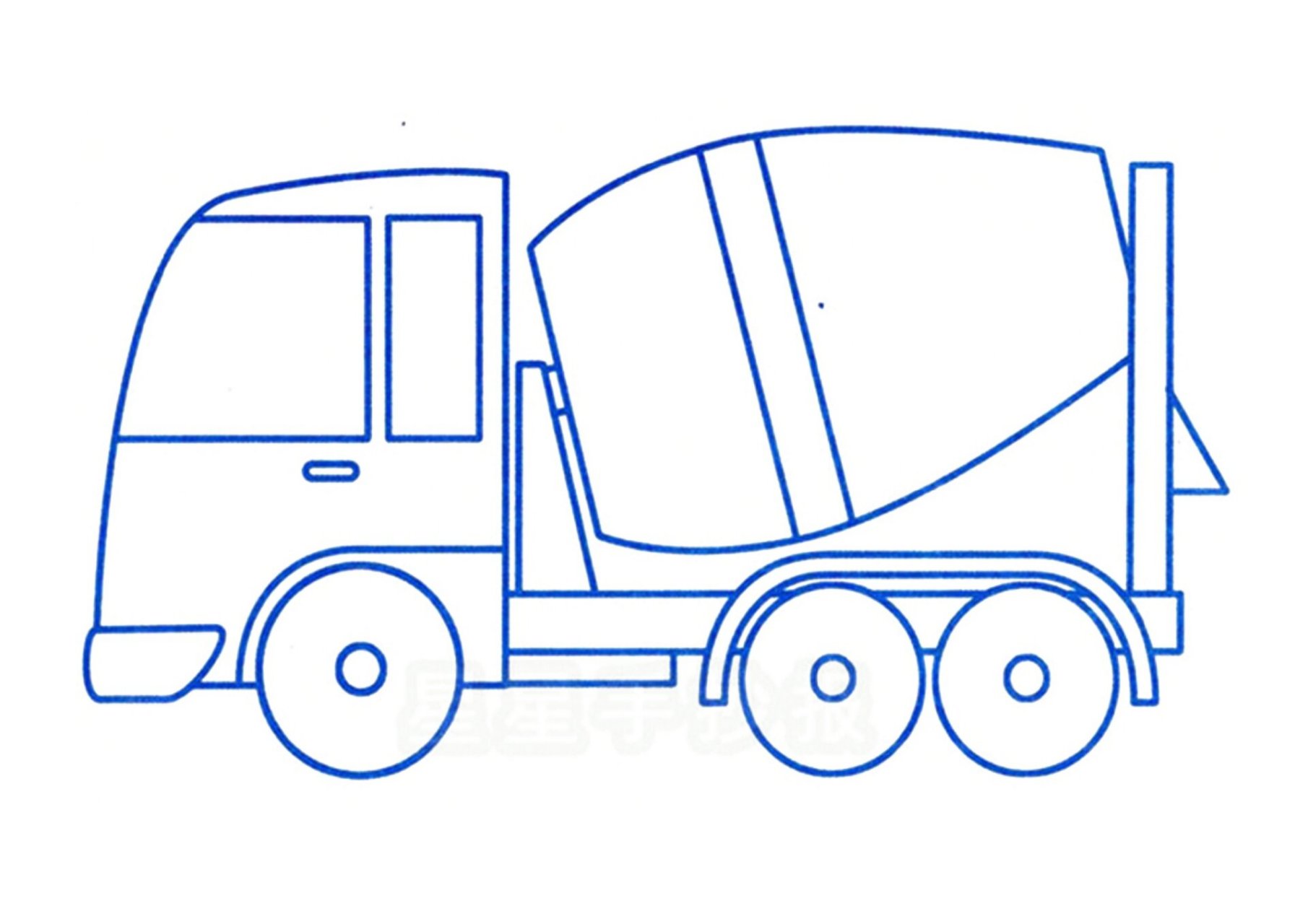 工程车简笔画涂色,可打印 :找来给宝宝涂色玩的 :自己长按图片保存到