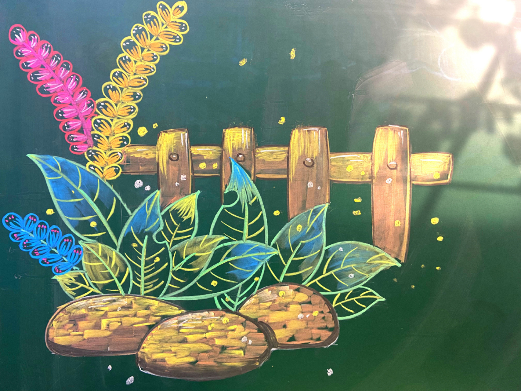 黑板报|粉笔画61一些角落