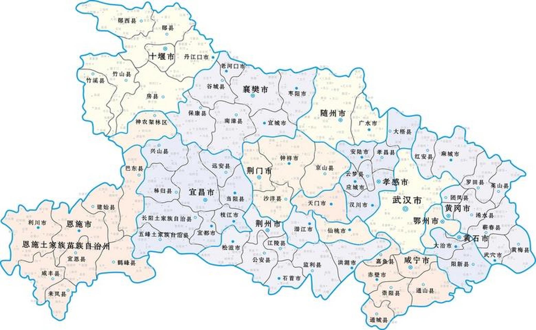 湖北地图 五一假期开始了 要想一下去哪旅游了