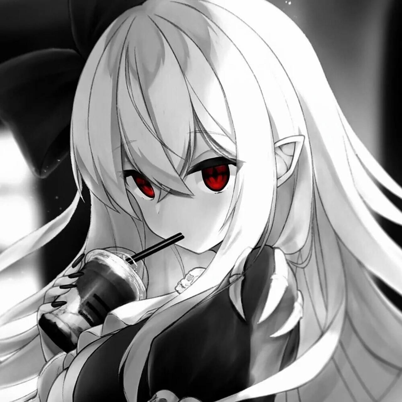 黑白红眼/气质小众/个性冷酷/动漫女生头像