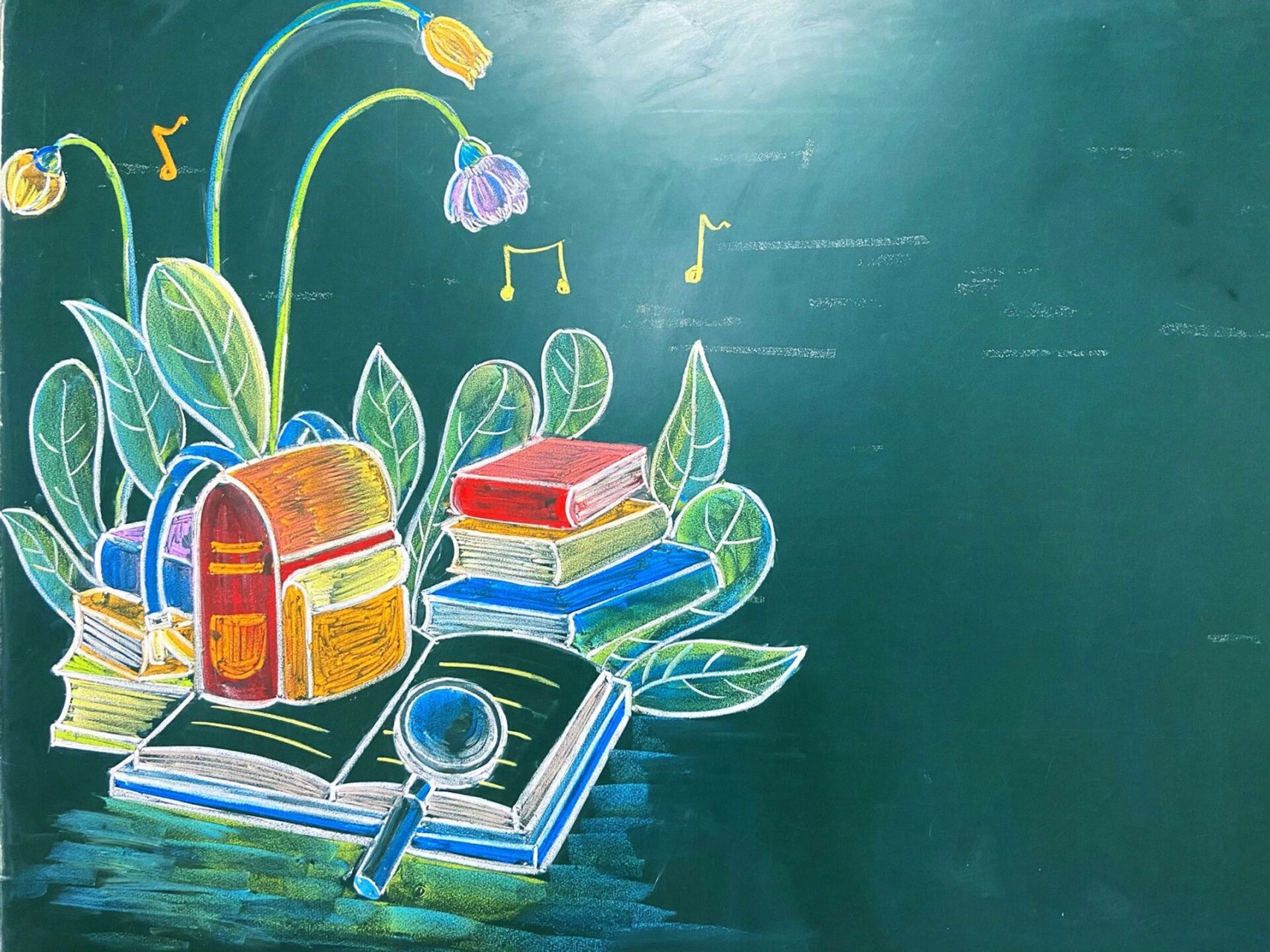 粉笔画之读书节 来个读书节插图