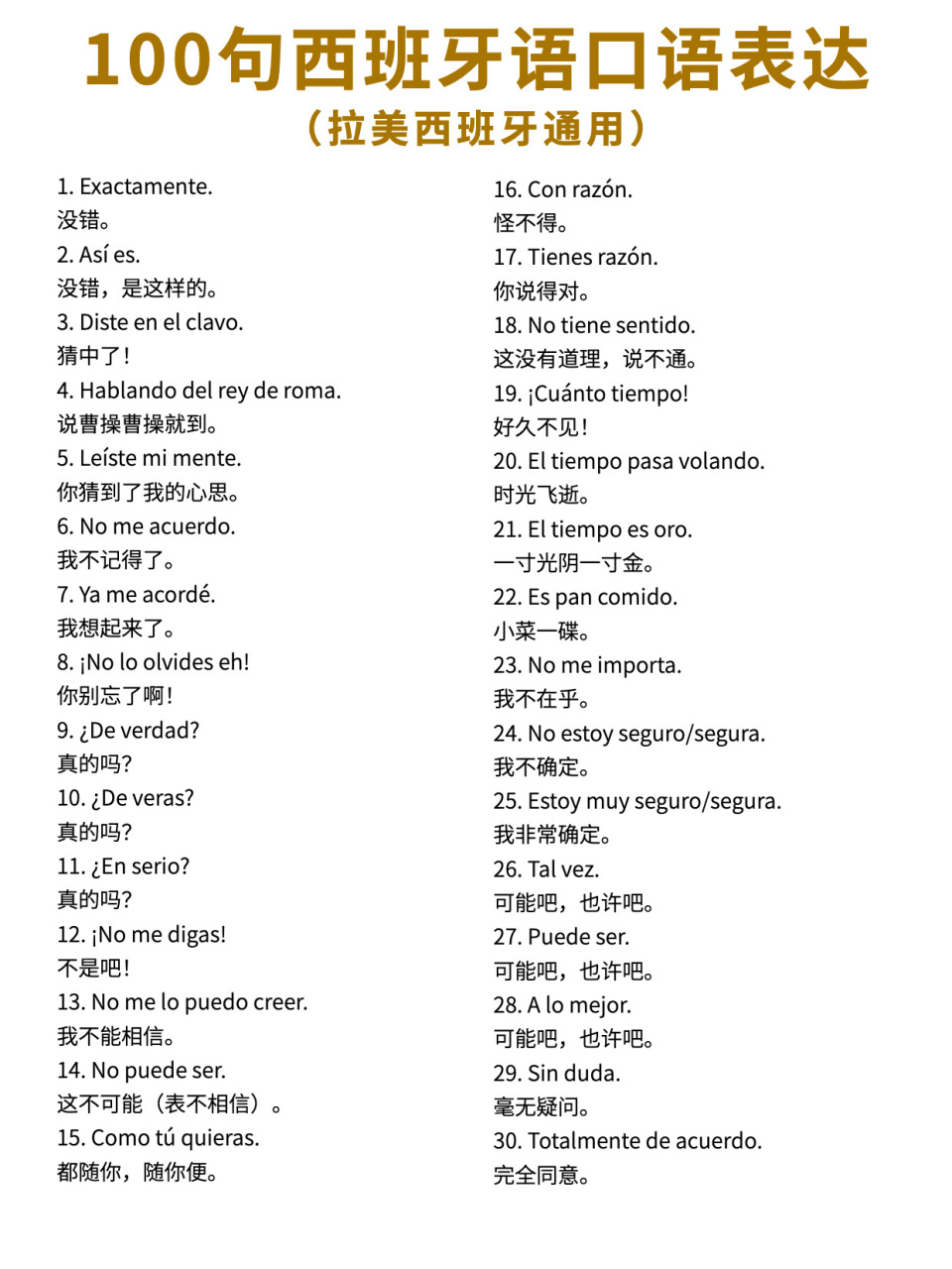 9094西班牙语 日常口语表达