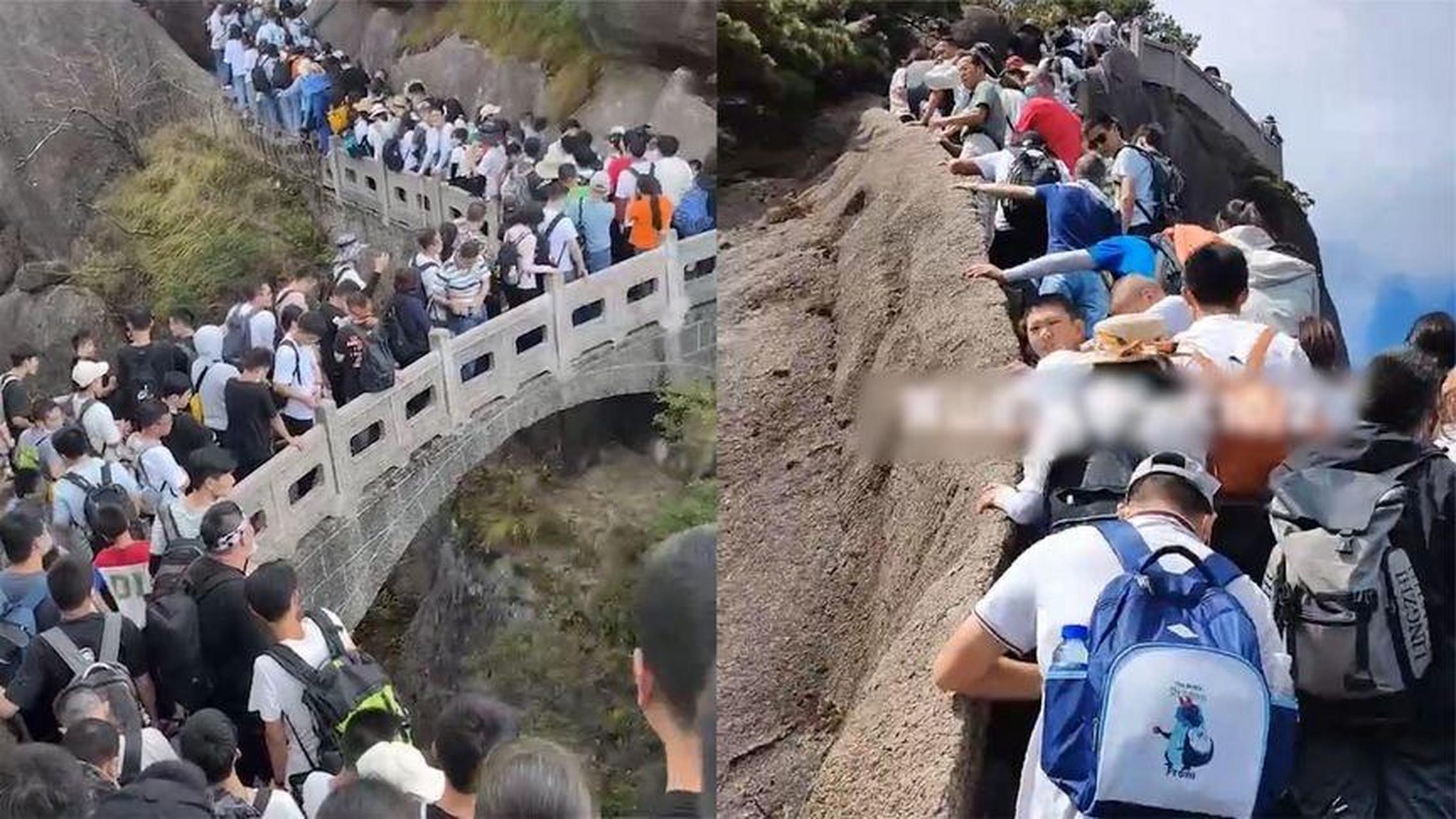 【小伙国庆游黄山遭遇"堵人,十分钟走不了一米,有人无奈大喊】10月2