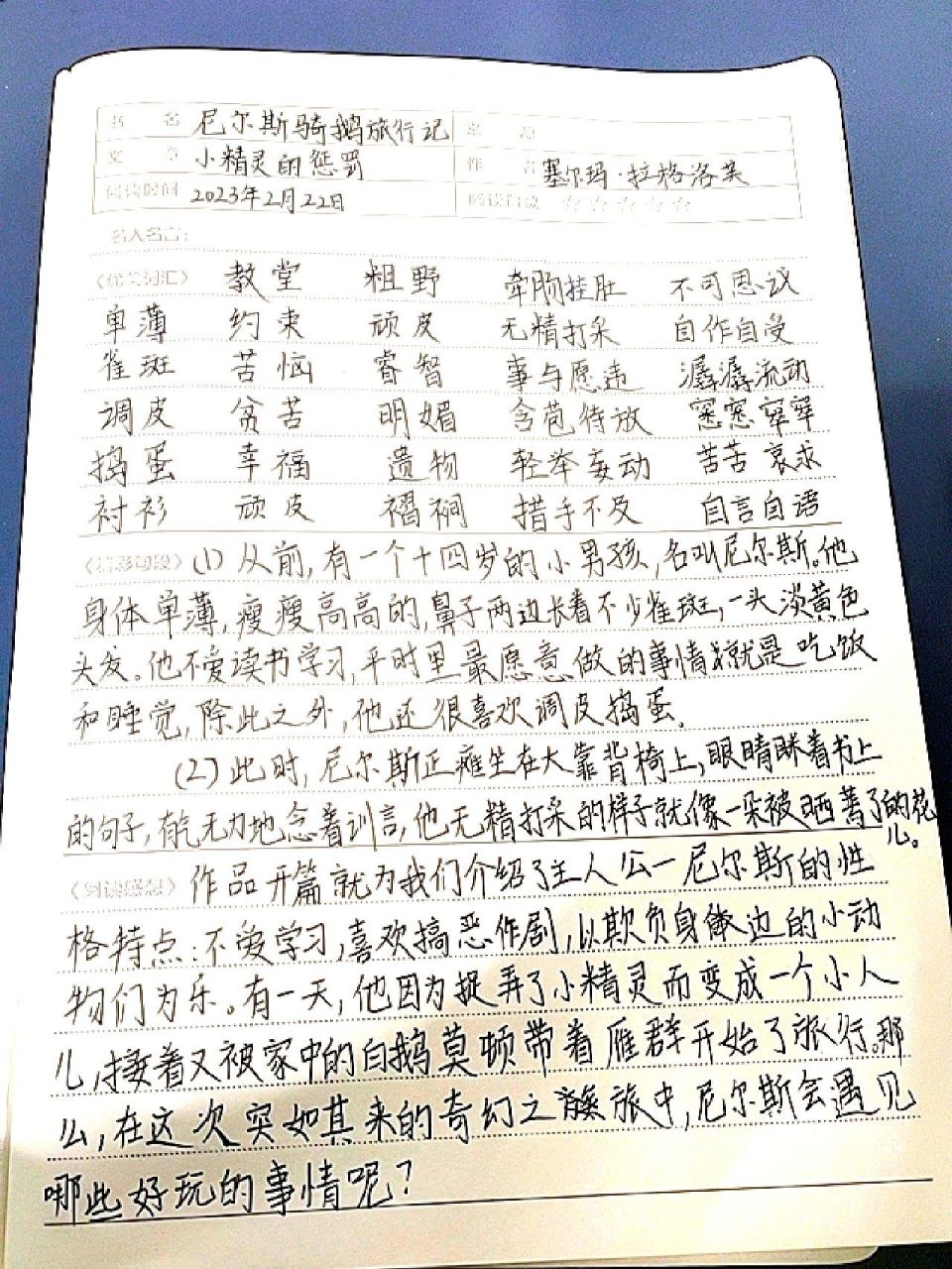 《尼尔斯骑鹅旅行记》读书笔记