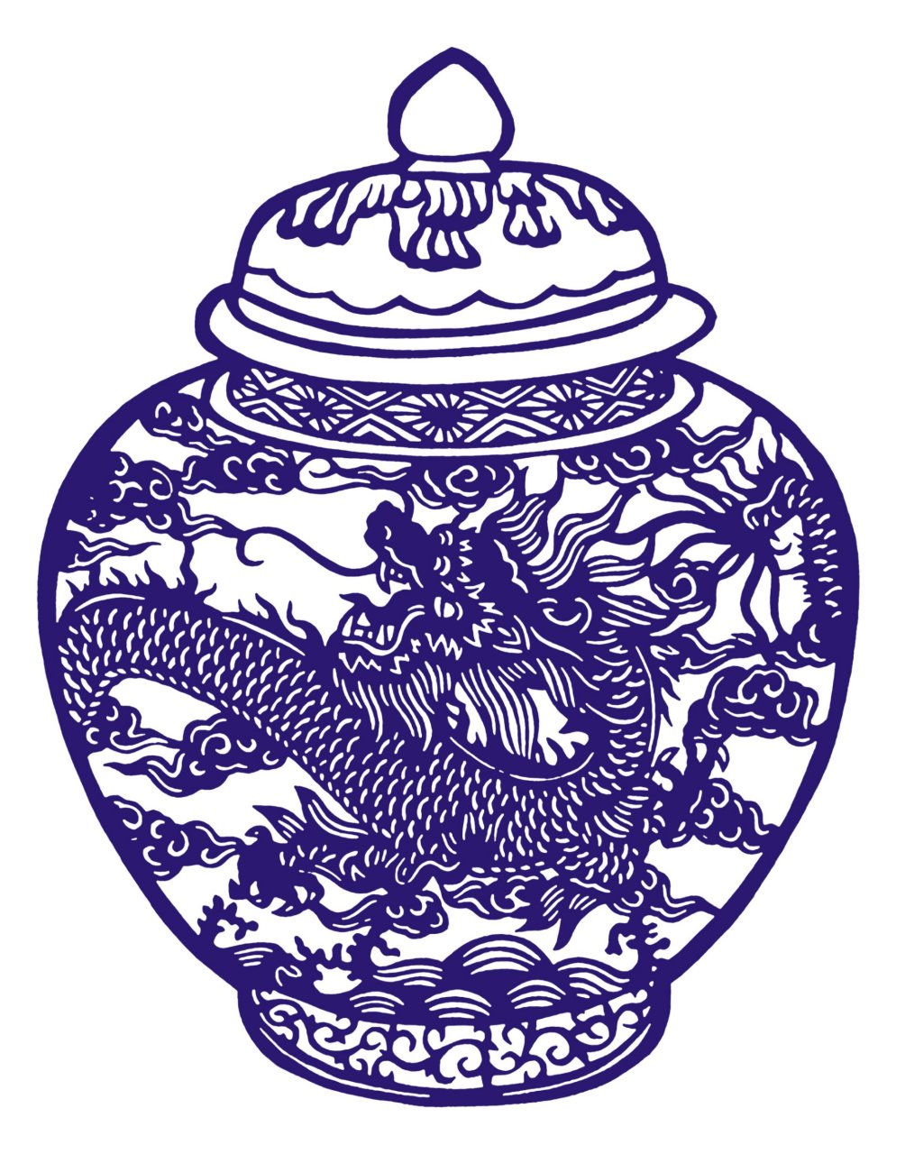 青花瓷剪纸底稿分享(一) 需要的伙伴随意!