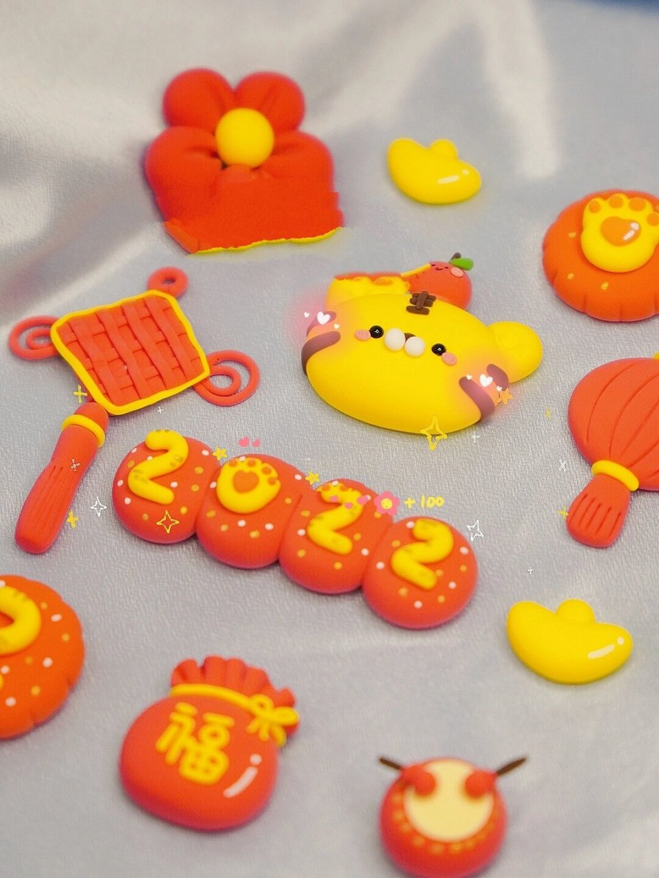 粘土手作‖自制91虎年春节冰箱贴(附教程) 2021倒计时,2022一起开心