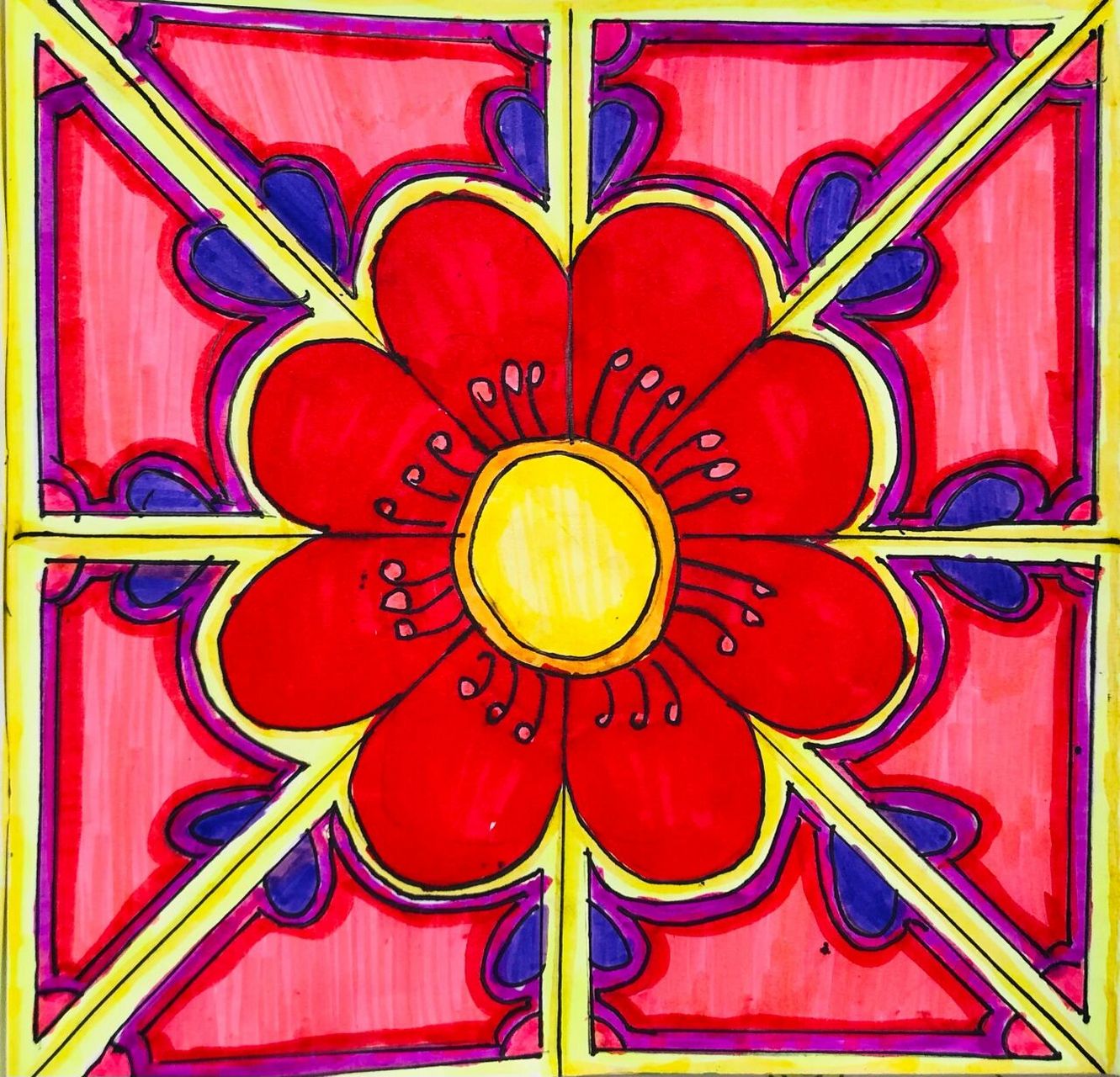 小学美术 人教版美术三年级上册《万花筒》学生作品!