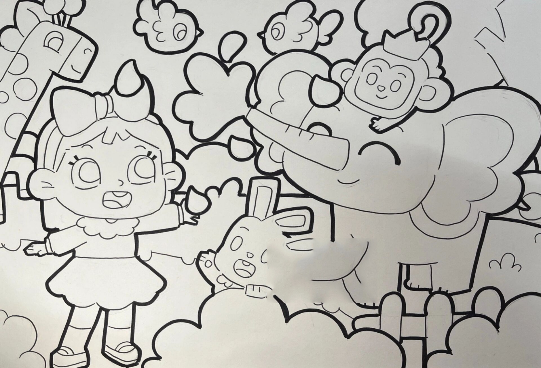 主题画——《动物园》 我和动物好朋友|动物园主题画 临摹