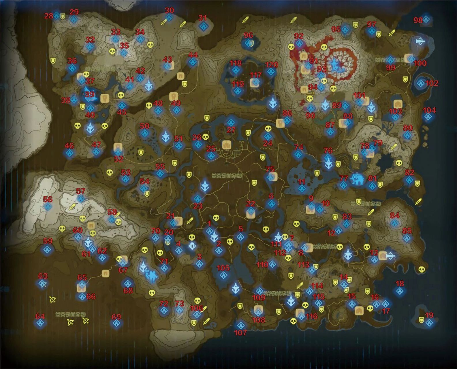 switch塞尔达传说136个神庙全攻略总地图 switch游戏|塞尔达传说之