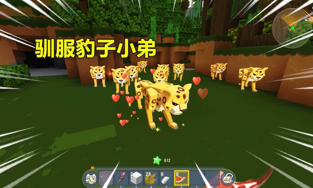 迷你世界雨林特别篇喂羊肉能驯服豹子遇到怪物会保护你