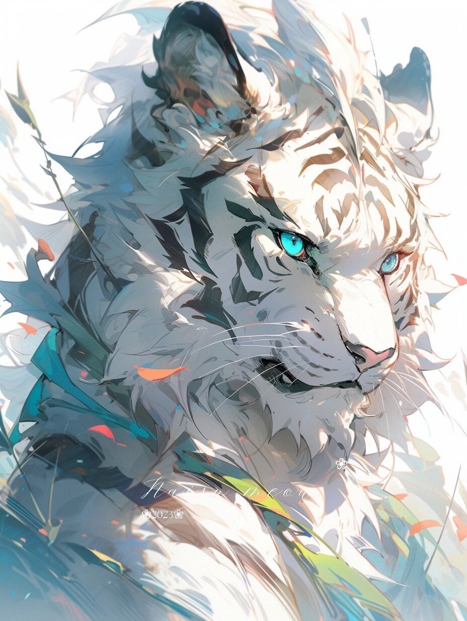 萤森之王|靓帅白虎高清兽设furry头像 90漂亮帅气的白虎真的好好看