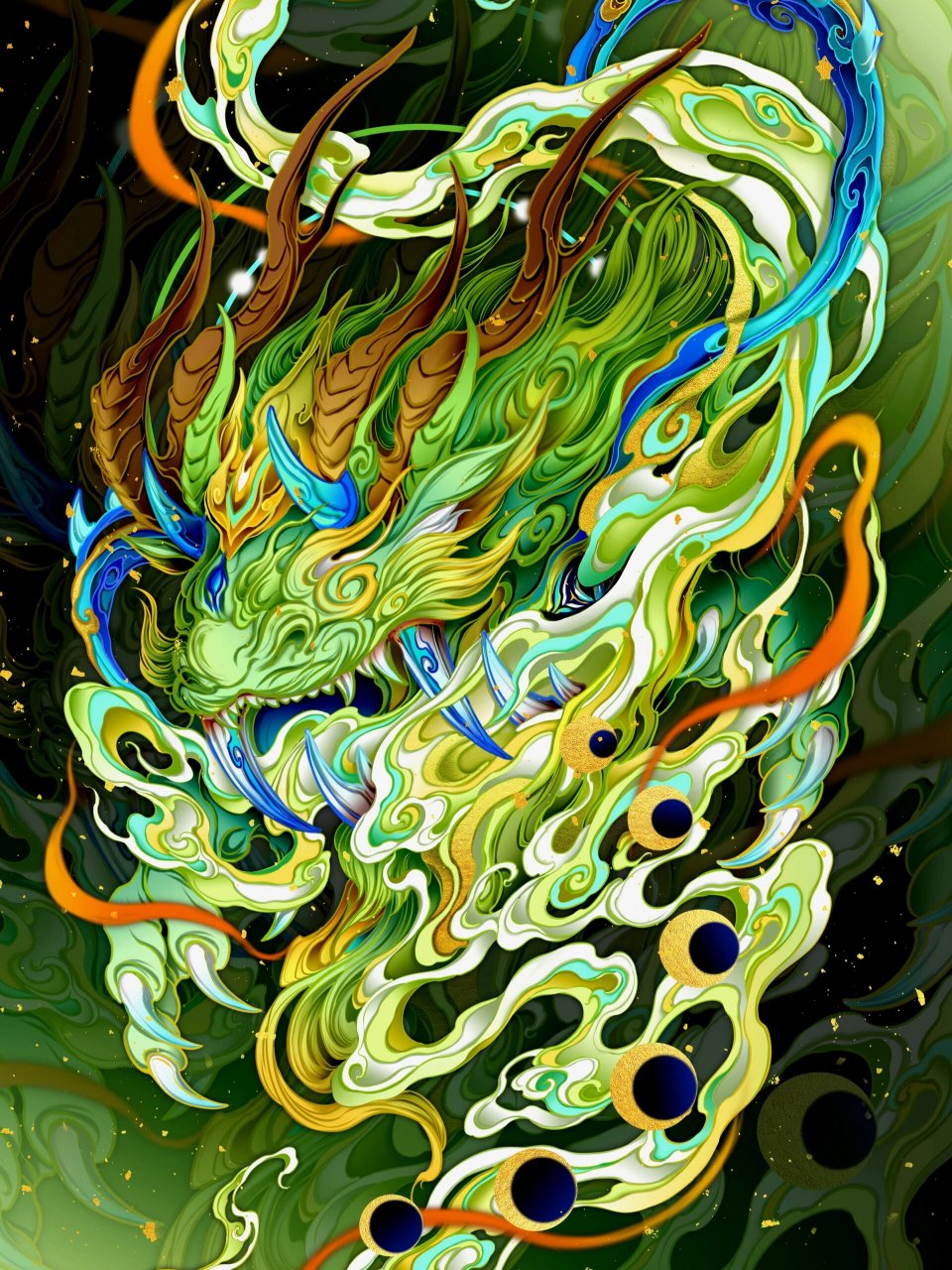 原创插画 | 山海经 饕餮 饕餮,它其形如羊身人面,其目在腋下,虎齿人爪