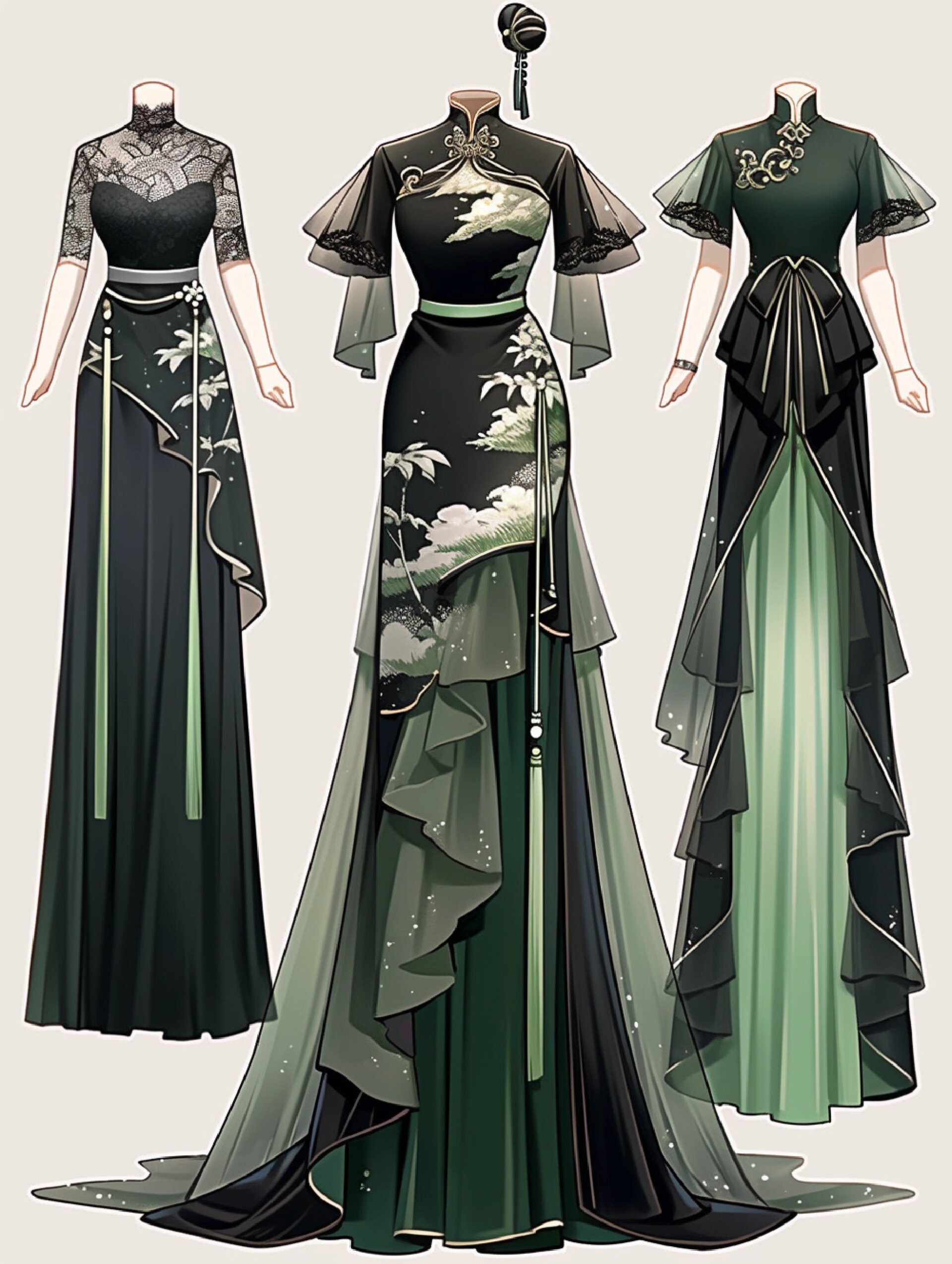 新中式国风 ‖ 旗袍设计图