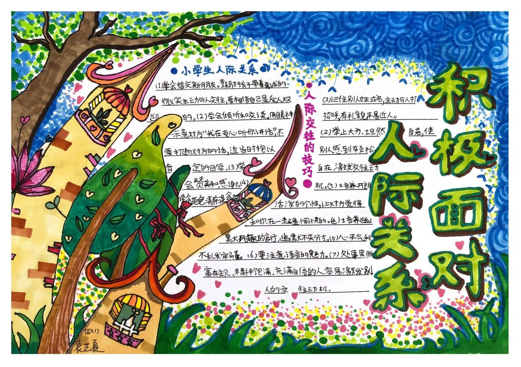 积极面对人际关系手抄报