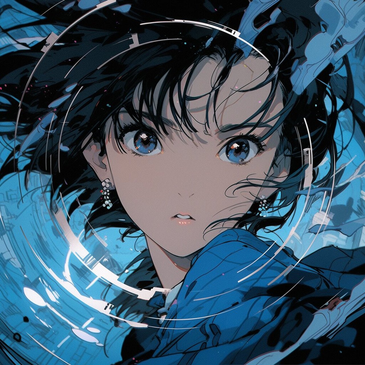 蓝色系女孩动漫头像,清新唯美的少女气息!