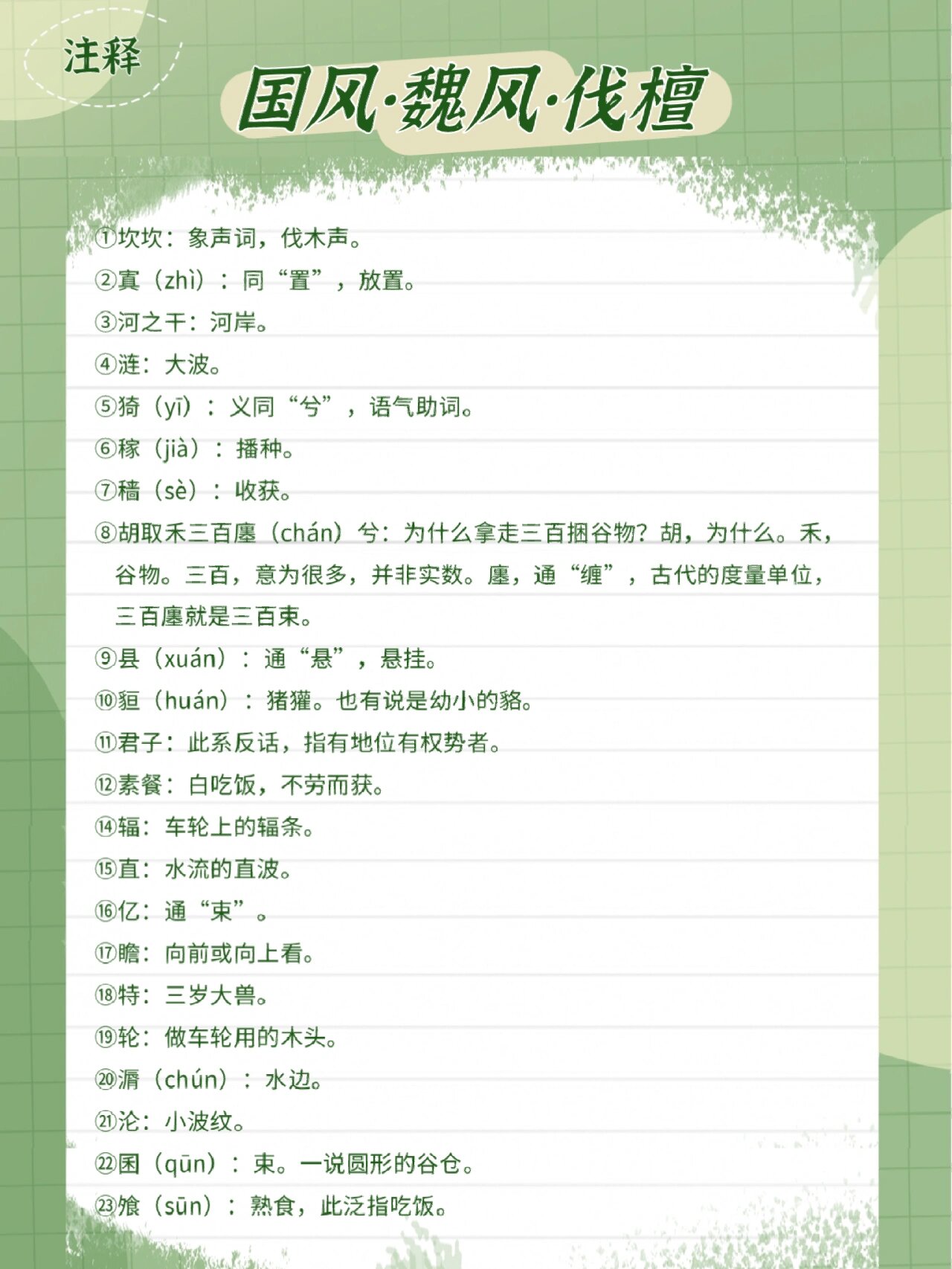 112《诗经·国风·魏风·伐檀》