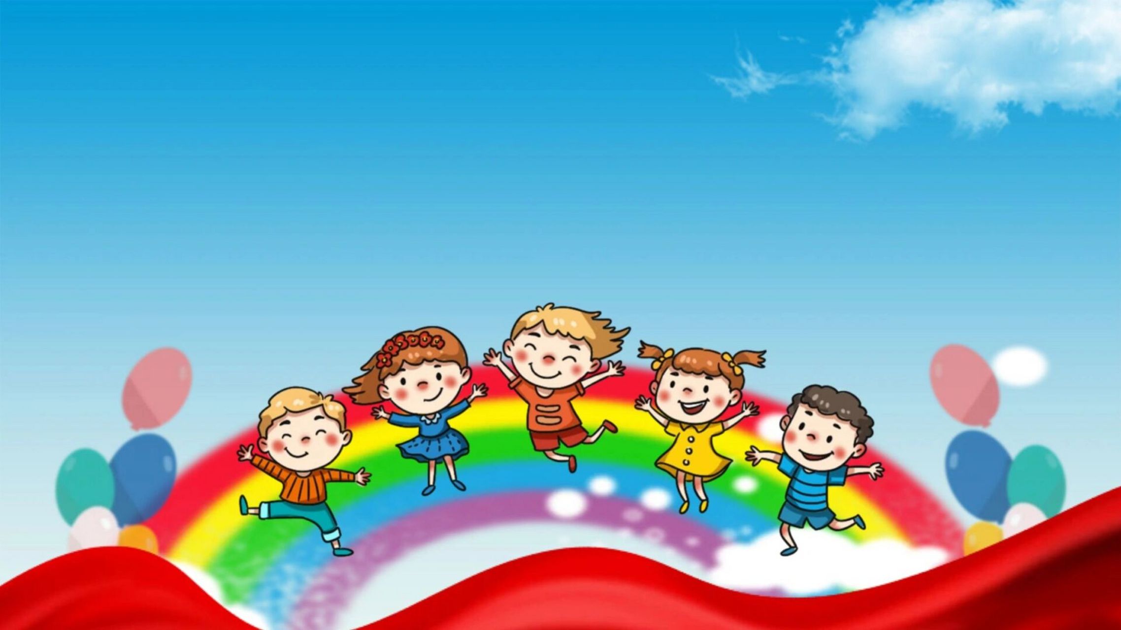 素材分享78卡通儿童人物蓝天绿地ppt背景 787878 哈喽~我是