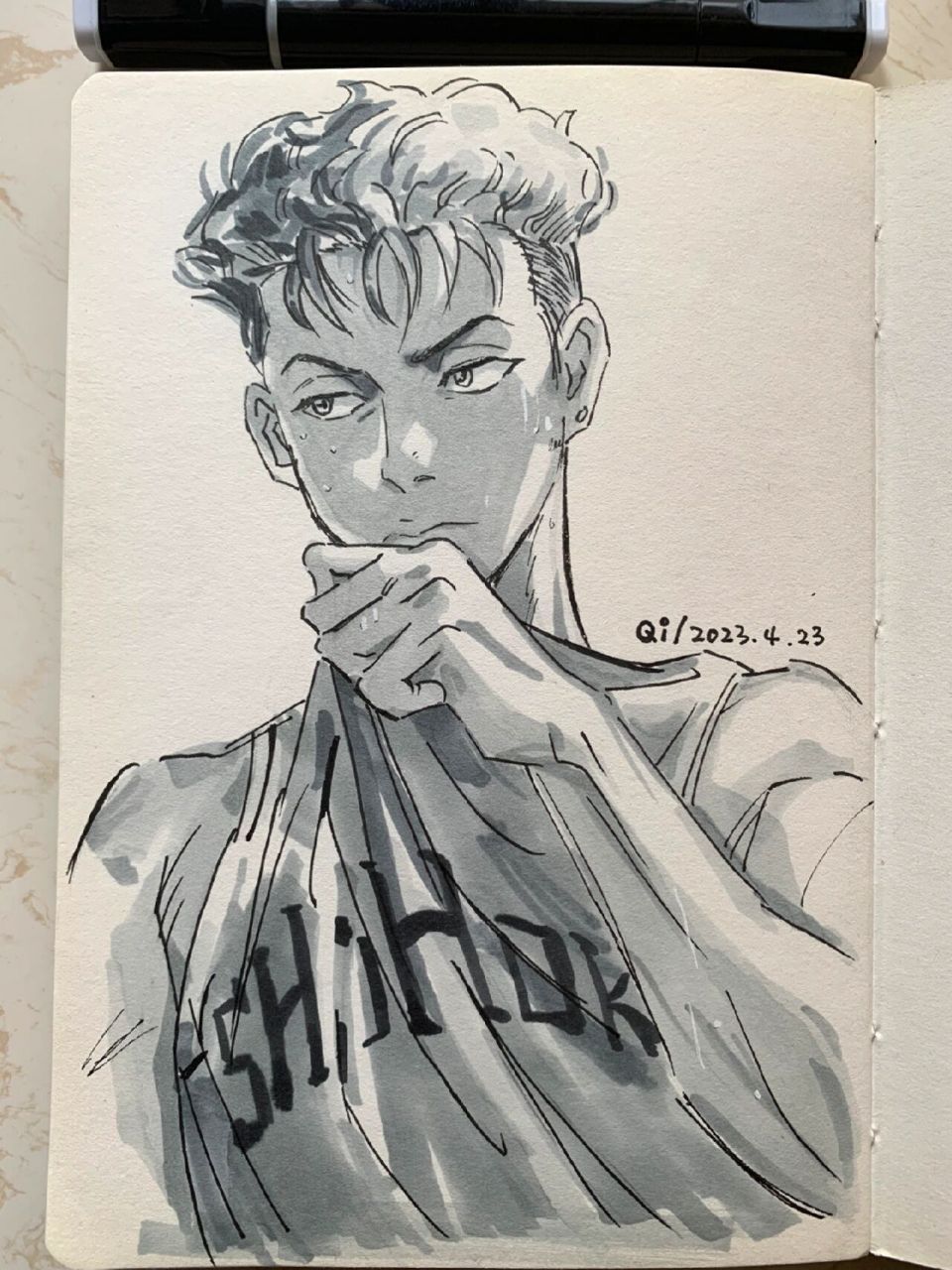 速写宫城良田 一次一次你 吞下了泪滴一次一次 拼回破碎自己一天一天