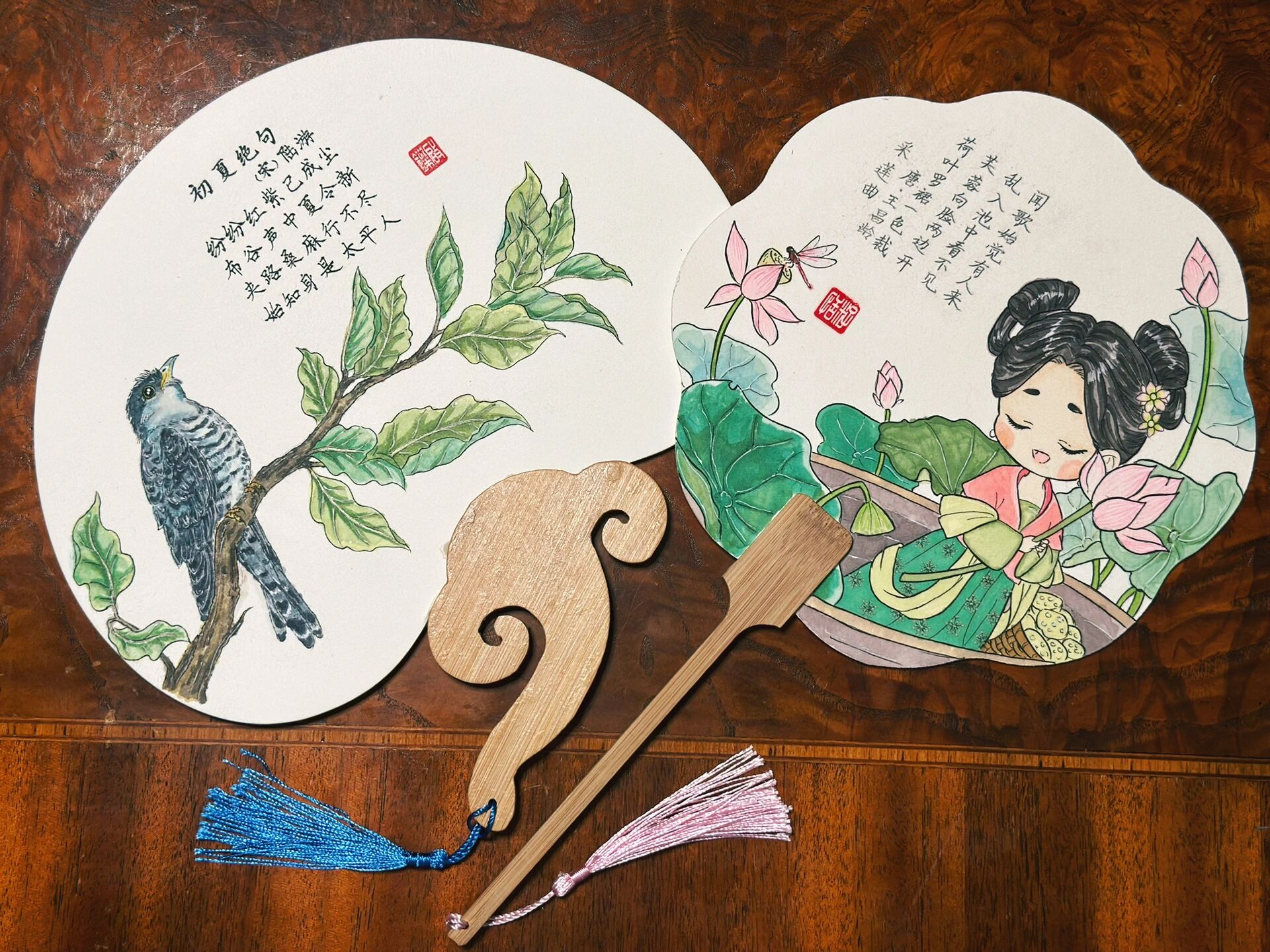 马克笔手绘扇面古诗画