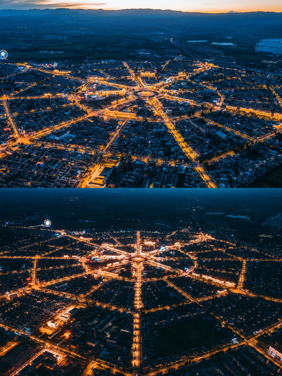 航拍中国最大八卦城,这里没有一个红绿灯 这就是新疆特克斯八卦城,因